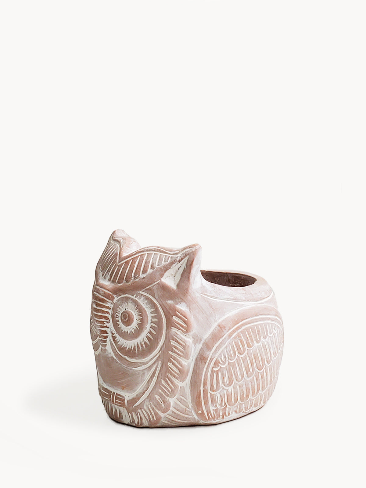 Terracotta Pot - Horned Owl-0