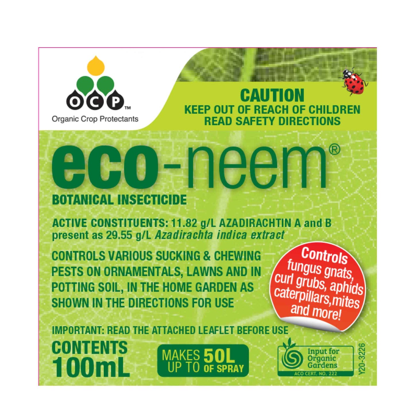 100ml Eco Neem Oil Botanical Organic Insecticide Econeem Sucking Lawn Grubs Pest-1