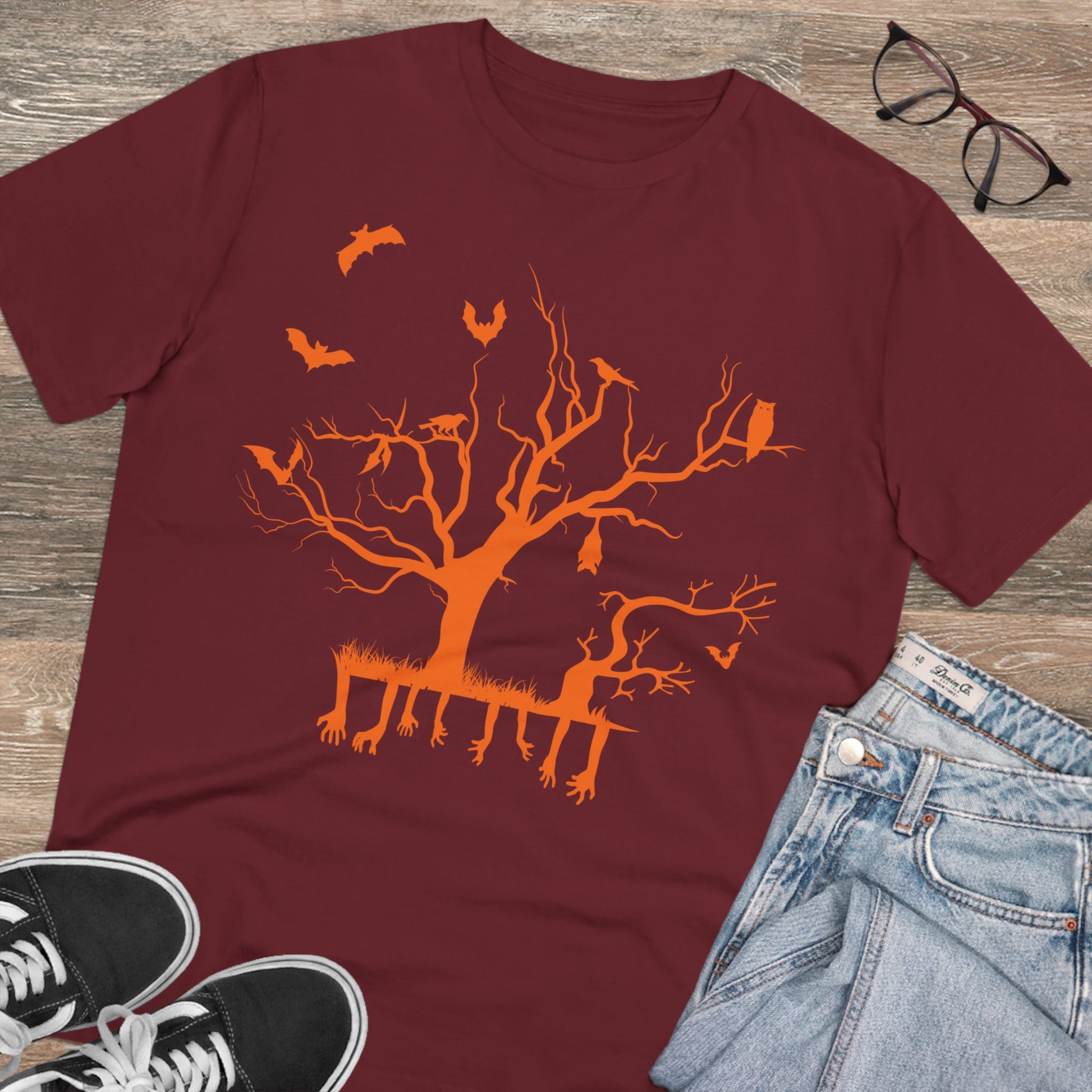 Halloween Branch Orange Organic Creator T-shirt - Unisex-18