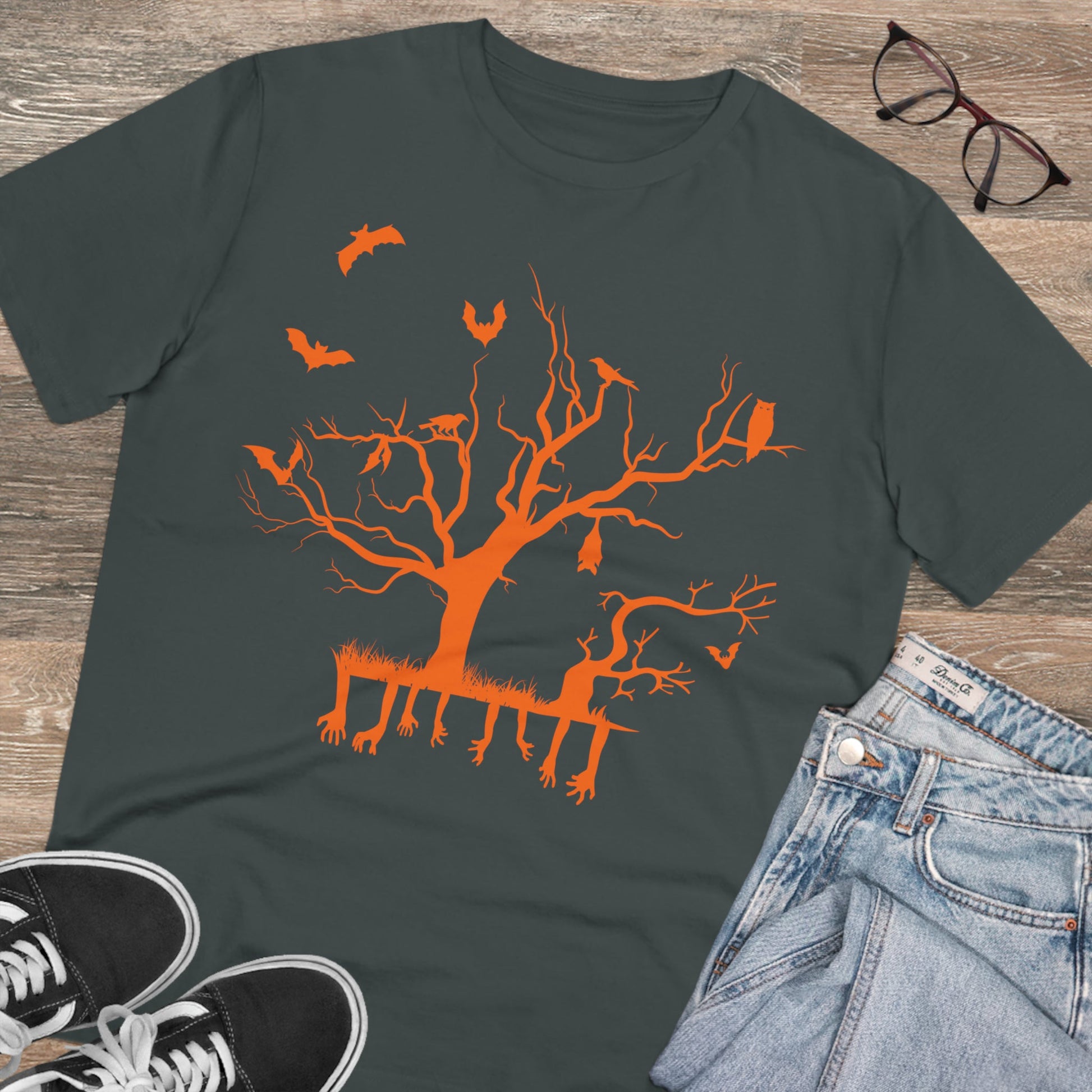 Halloween Branch Orange Organic Creator T-shirt - Unisex-30