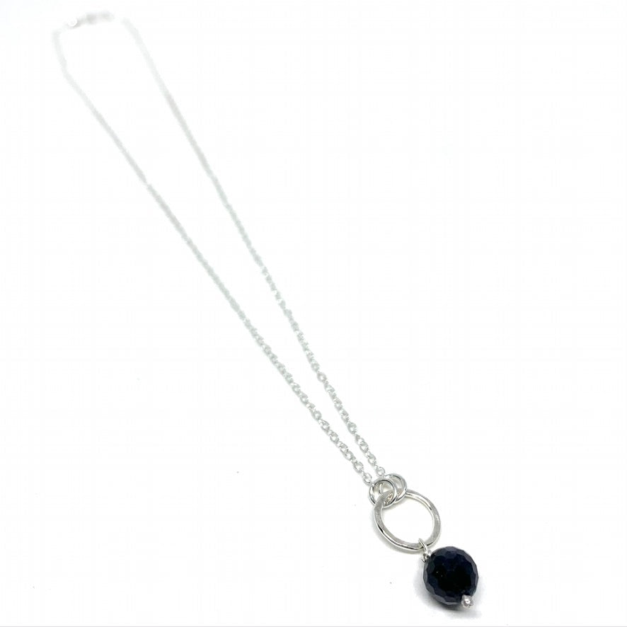 Sapphire Gemstone Drop Necklace-3