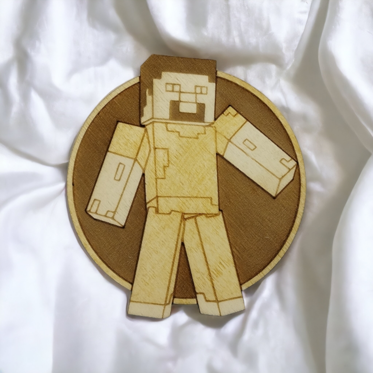 Set of 3 Minecraft Wooden Coasters - Handmade Gift - Housewarming - Wood Kitchenware - Gamer-5
