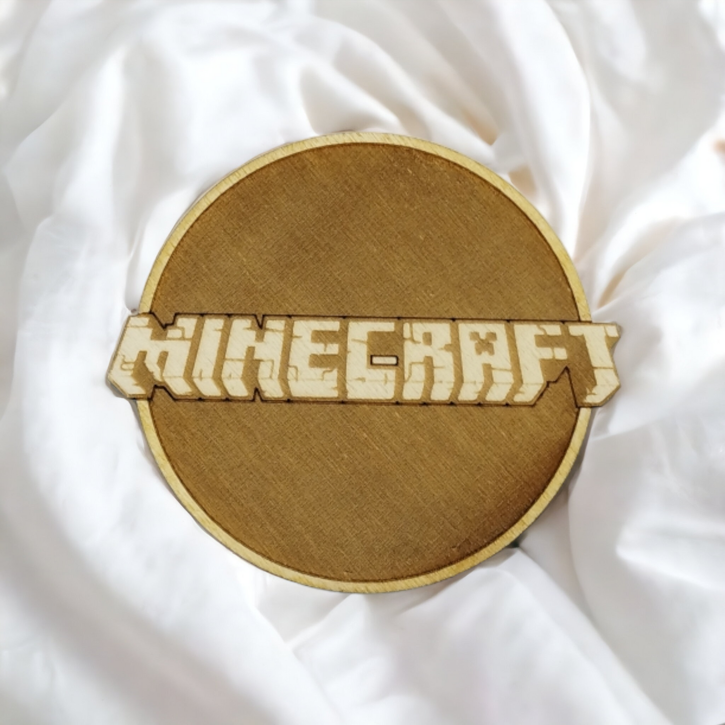 Set of 3 Minecraft Wooden Coasters - Handmade Gift - Housewarming - Wood Kitchenware - Gamer-6