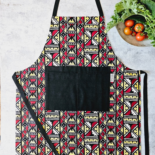 Handmade African Print Apron with Pocket-0