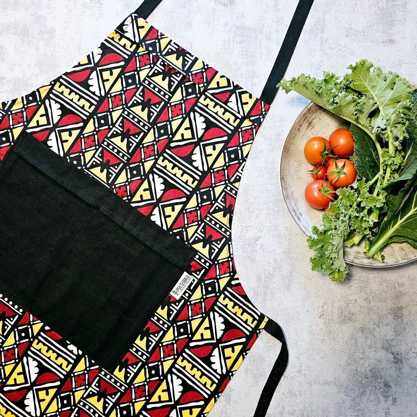 Handmade African Print Apron with Pocket-1