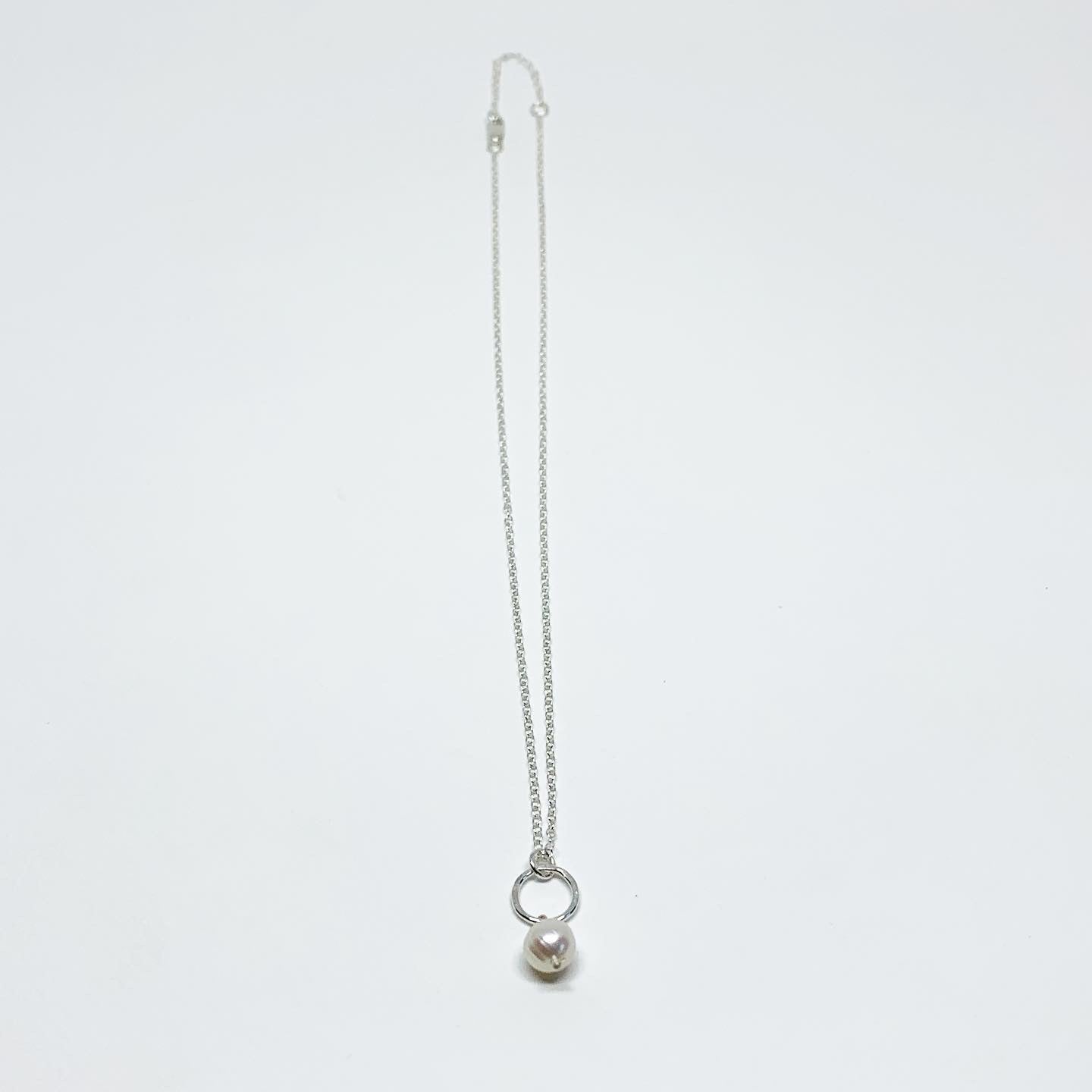 Pearl Drop Charm Necklace-8