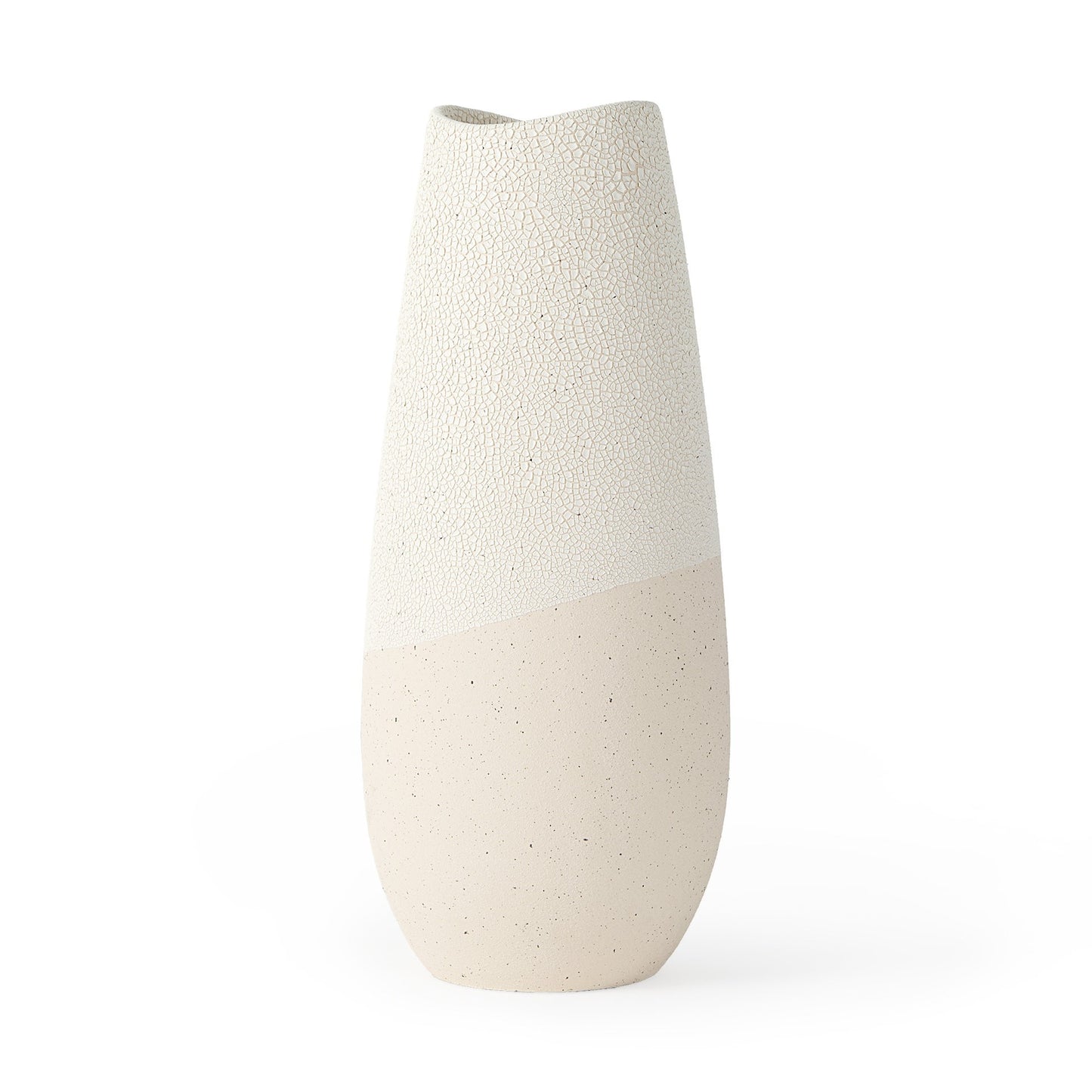 Blush Two Tone Organic Crackle Glaze Ceramic Vase-0