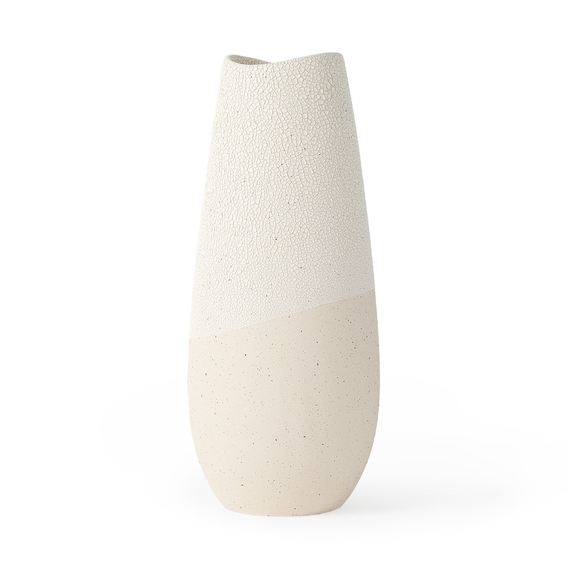 Blush Two Tone Organic Crackle Glaze Ceramic Vase-0