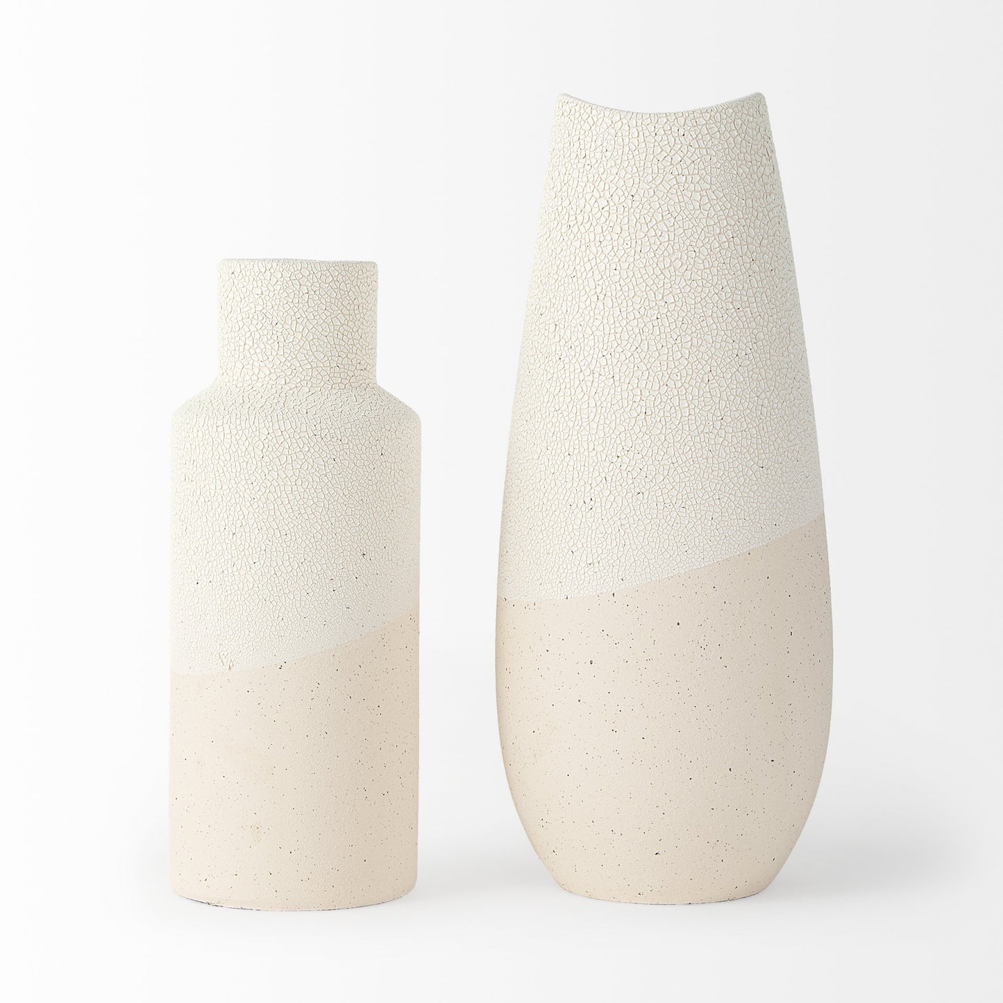 Blush Two Tone Organic Crackle Glaze Ceramic Vase-1