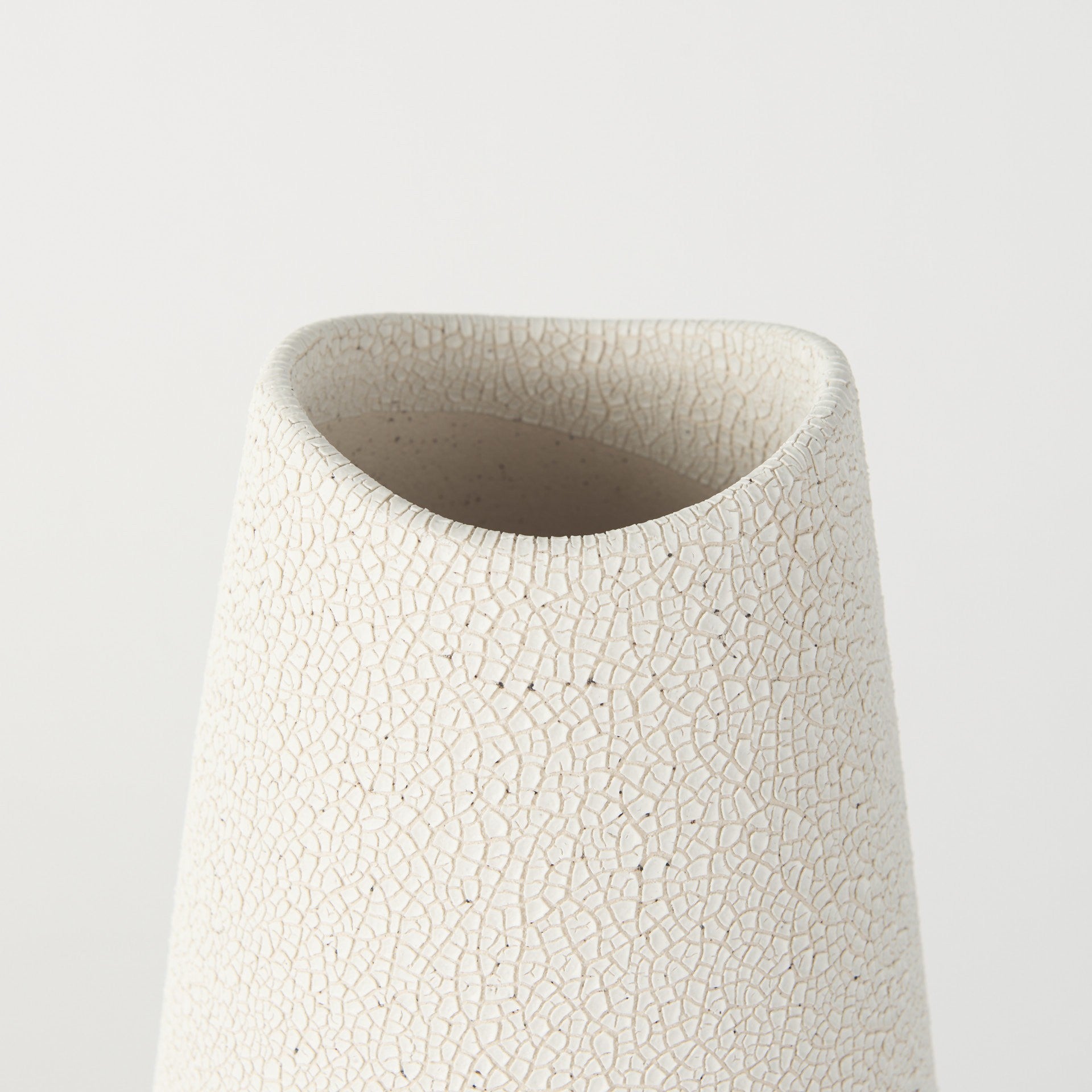 Blush Two Tone Organic Crackle Glaze Ceramic Vase-3