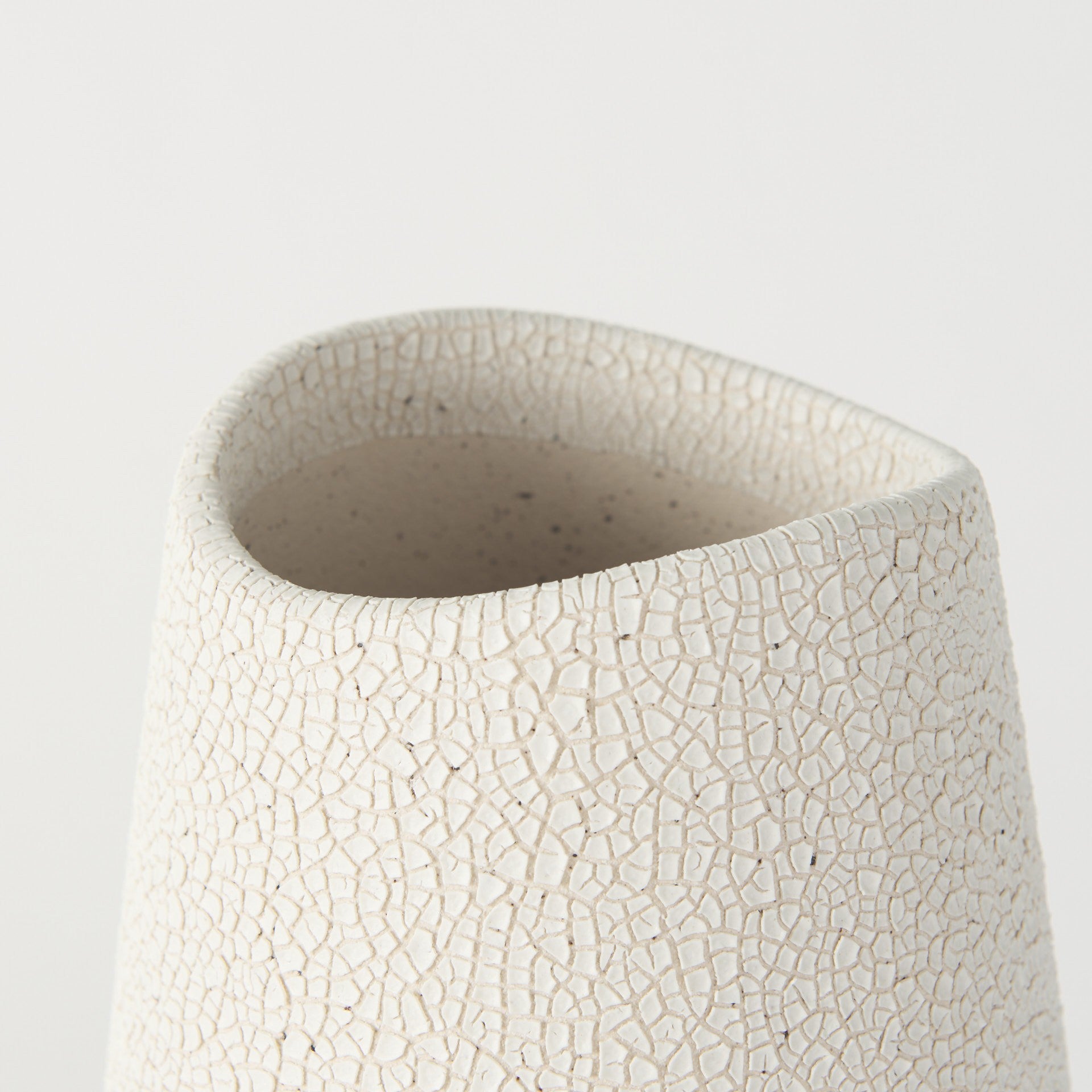 Blush Two Tone Organic Crackle Glaze Ceramic Vase-4