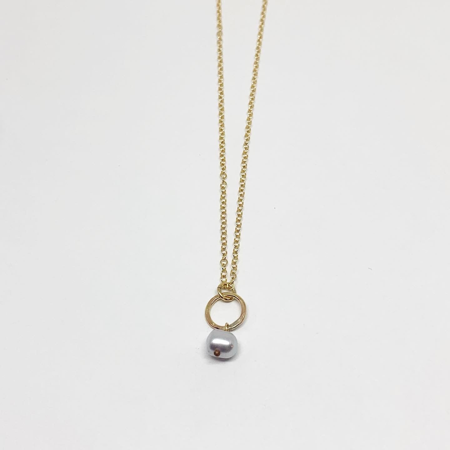 Pearl Drop Charm Necklace-17