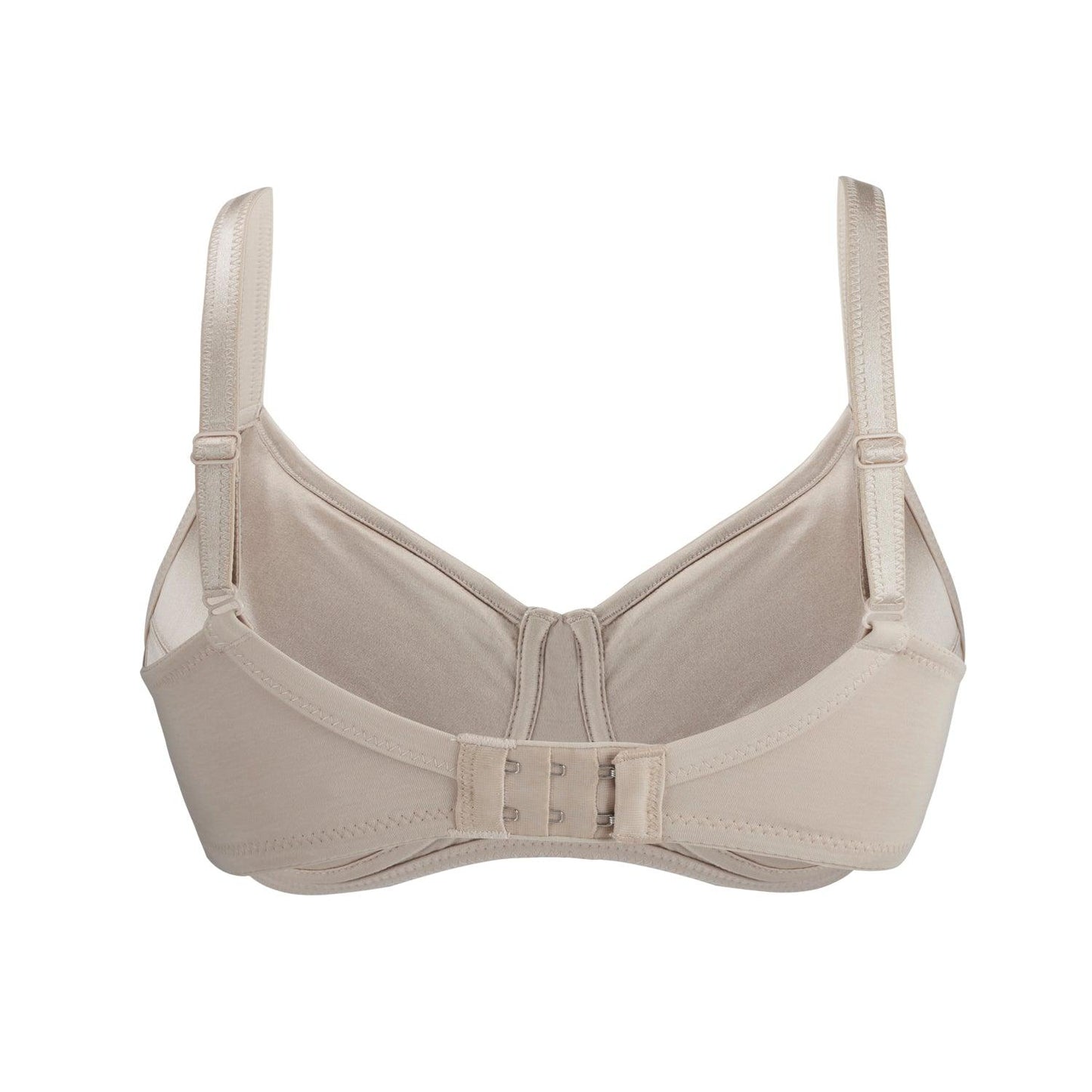 Ivory-Supportive Non-Wired Silk & Organic Cotton Full Cup Bra with removable paddings-1