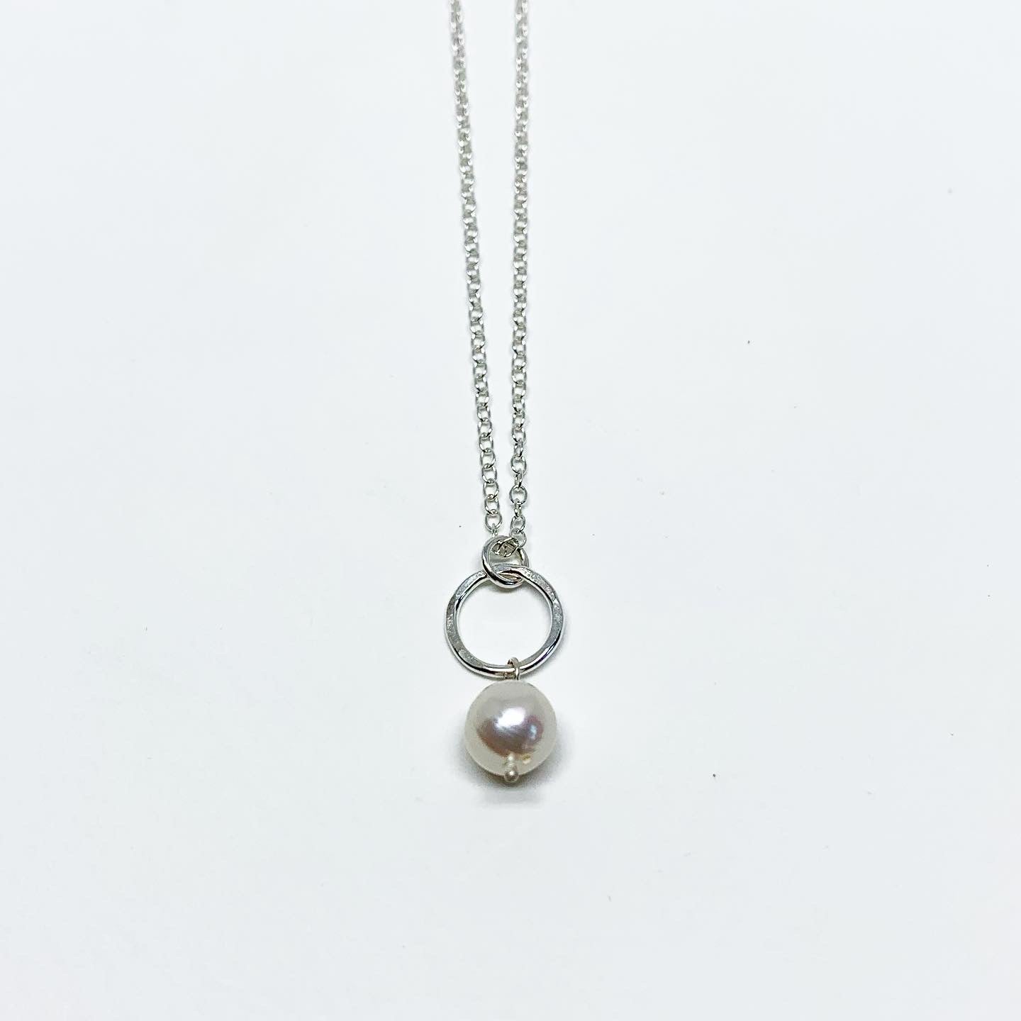 Pearl Drop Charm Necklace-5