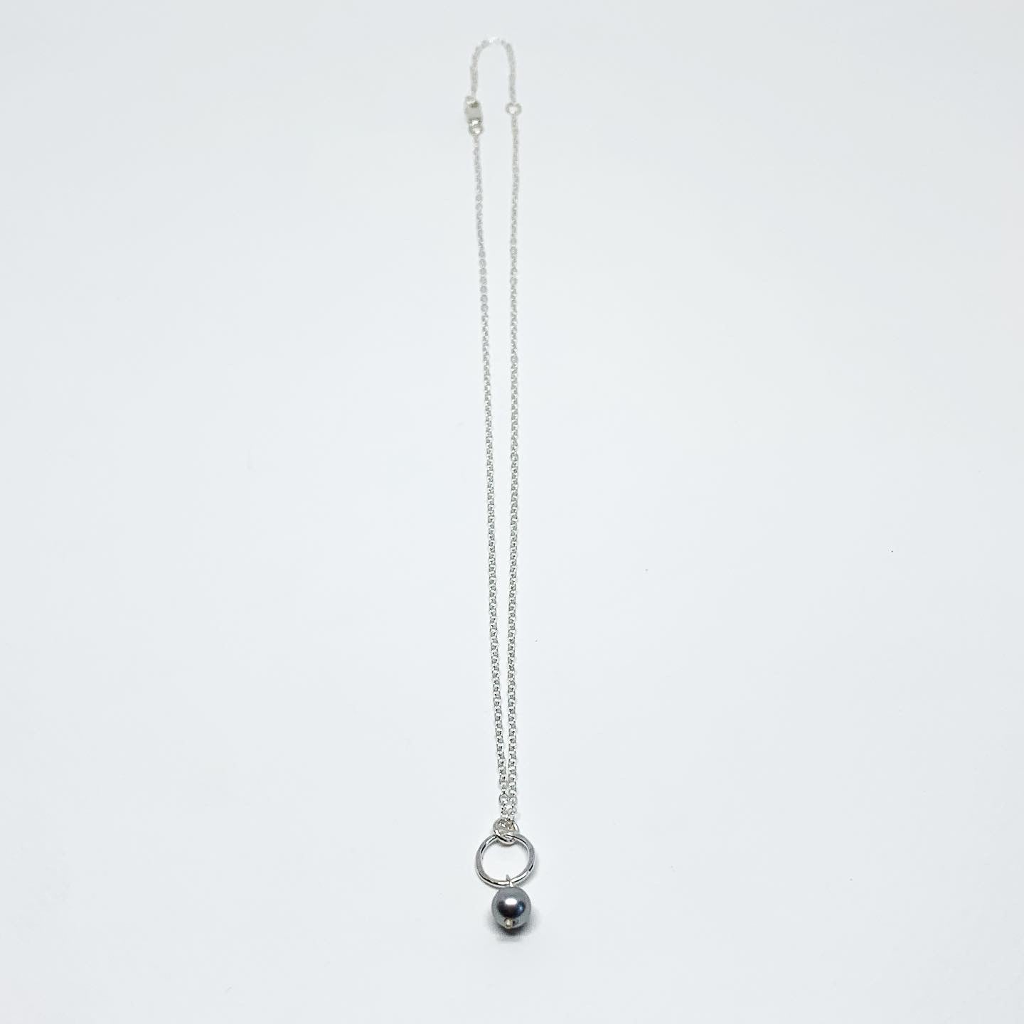 Pearl Drop Charm Necklace-6