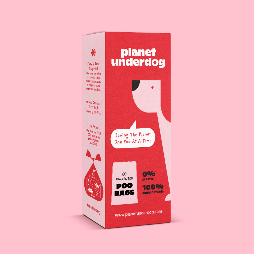 60 Planet Underdog Compostable Dog Poop Bags - Red Box-0
