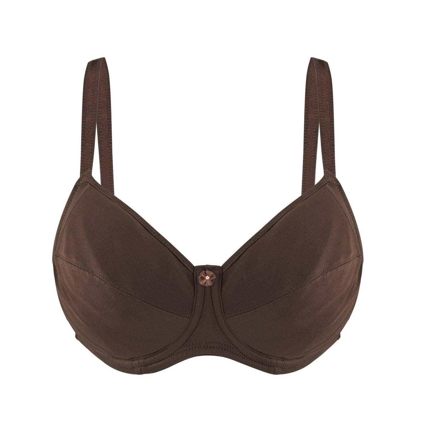 Cocoa-Underwired Silk & Organic Cotton Full Cup Bra with removable paddings-1