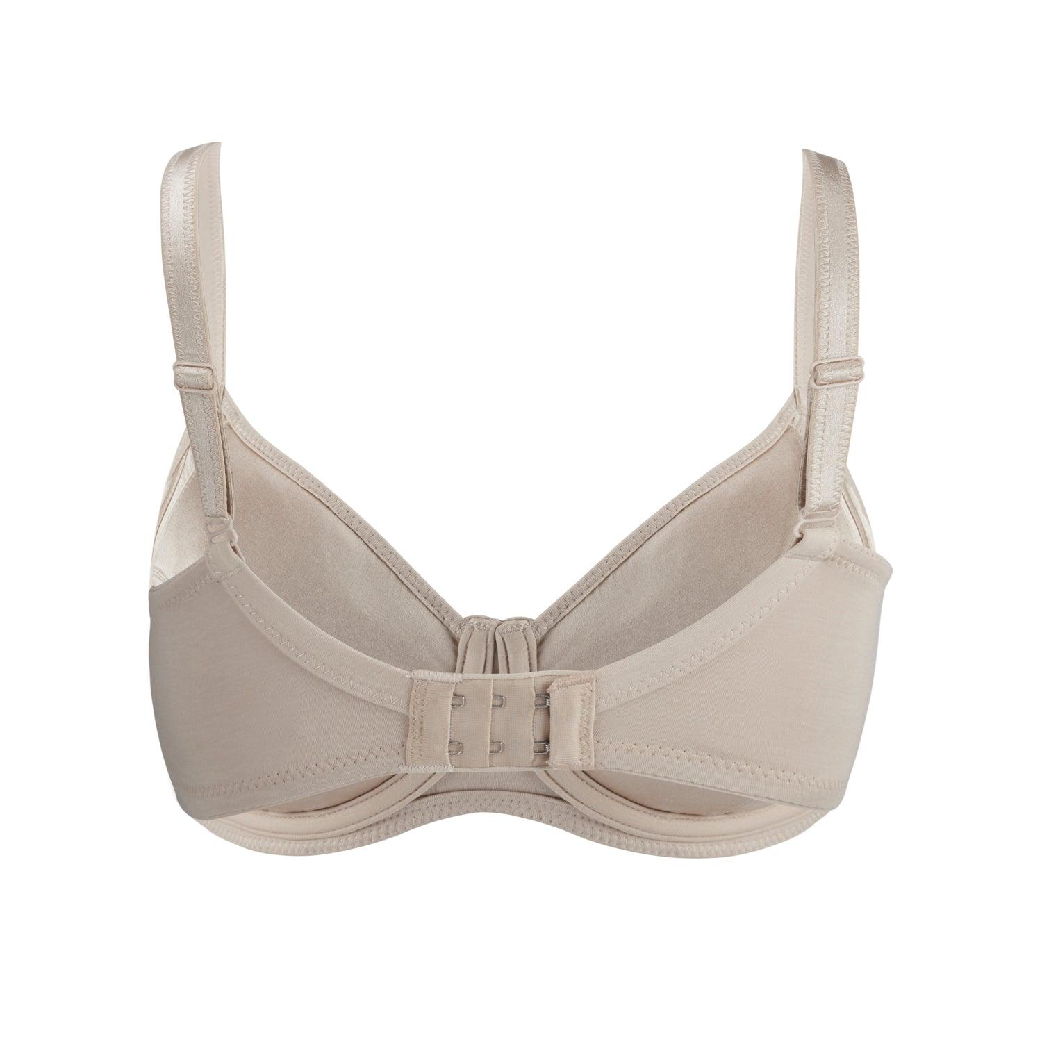 Ivory-Underwired Silk & Organic Cotton Full Cup Bra with removable paddings-2