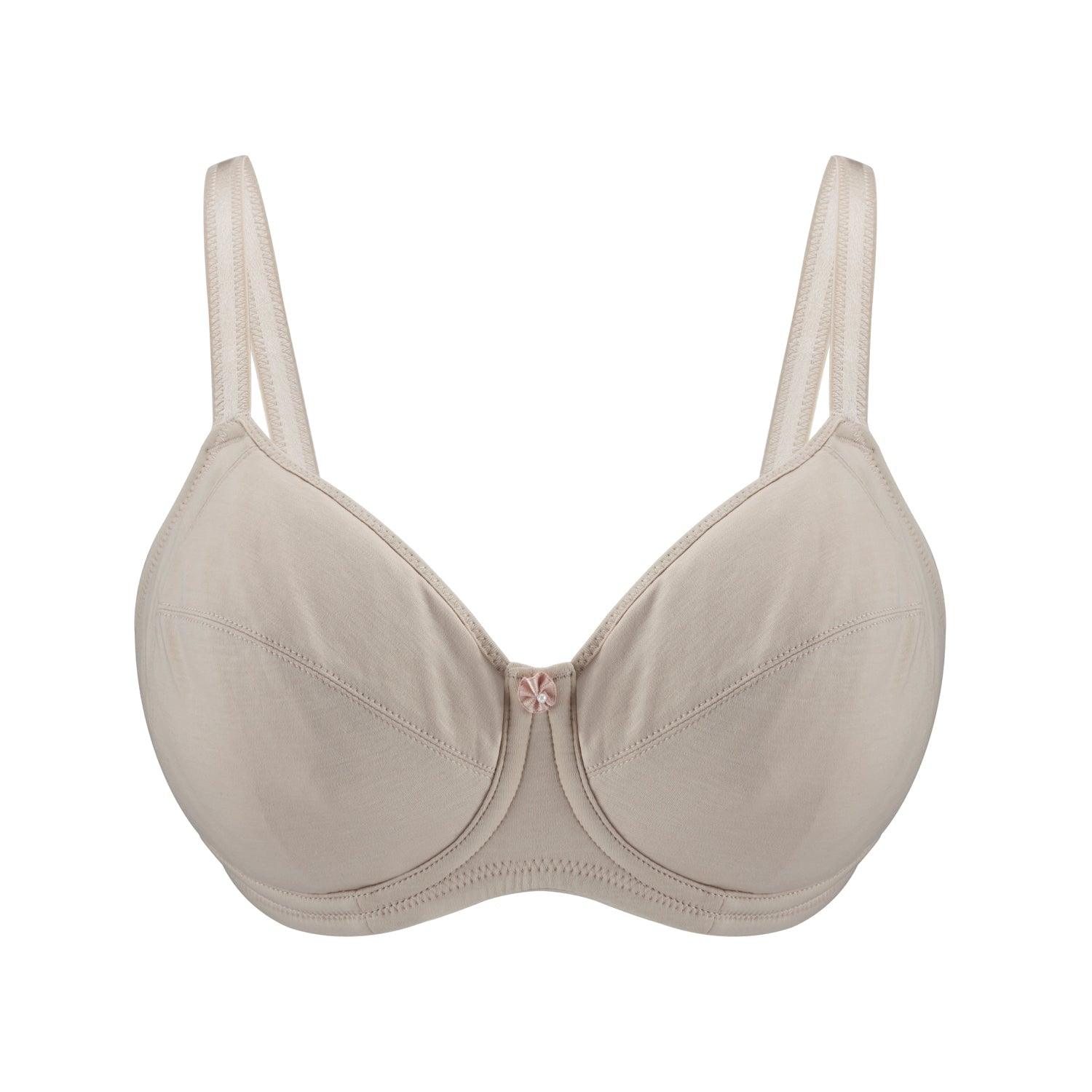 Ivory-Underwired Silk & Organic Cotton Full Cup Bra with removable paddings-1
