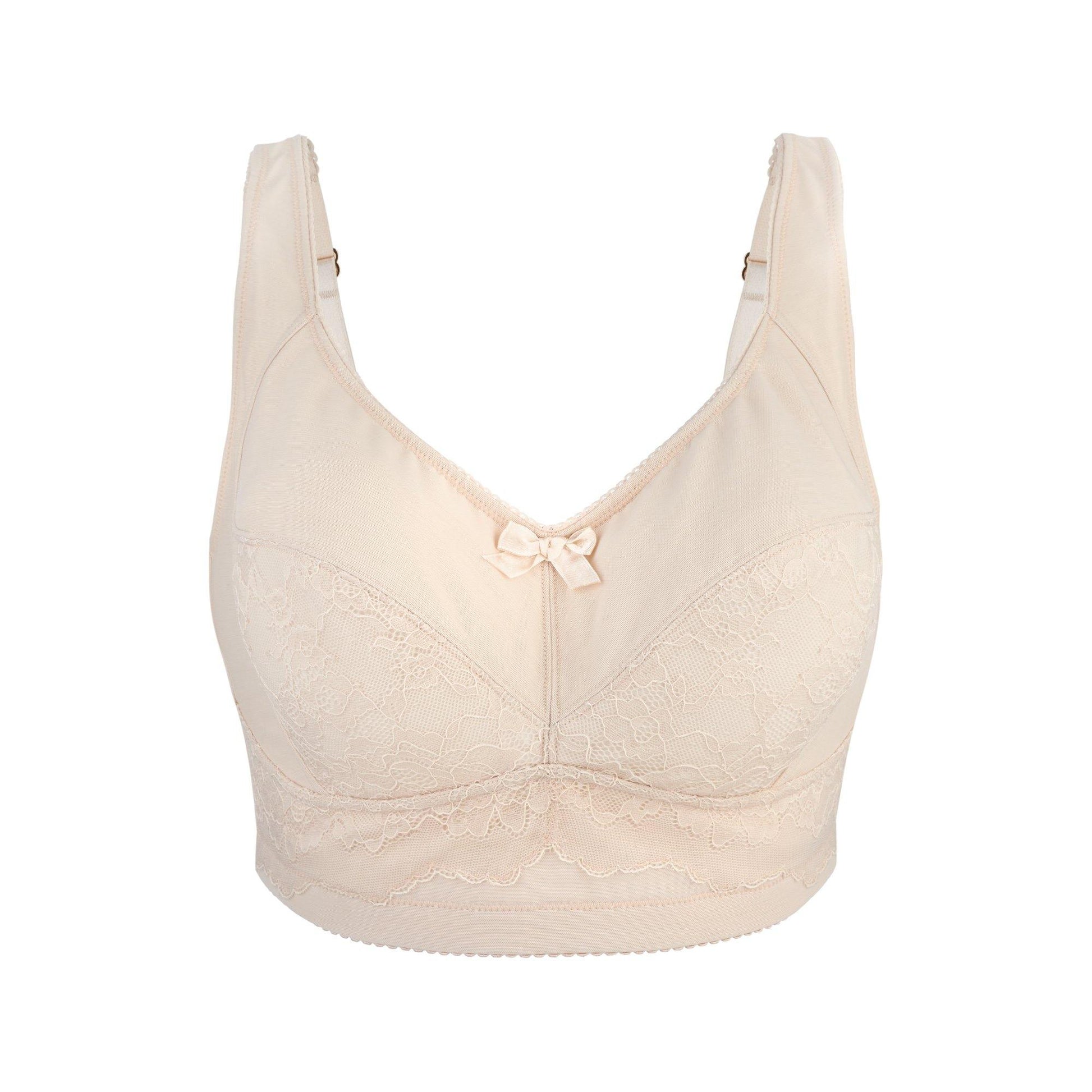 Silk & Organic Cotton Back Support Bra (Almond Peach & Pagent Blue)-1