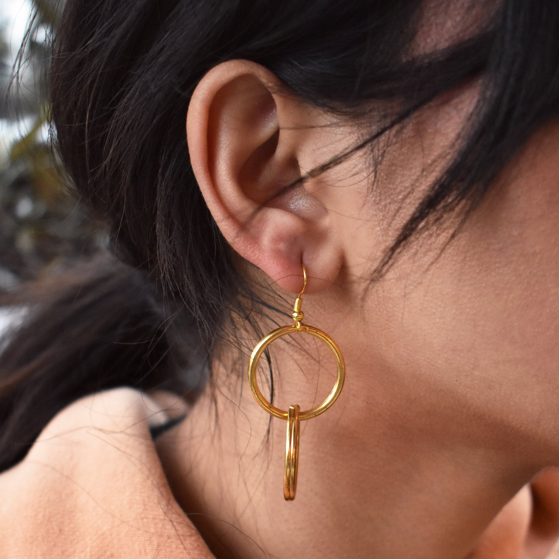Minimalist Double Loop Earrings, Contemporary Geometric Jewelry | by lovedbynlanla-5