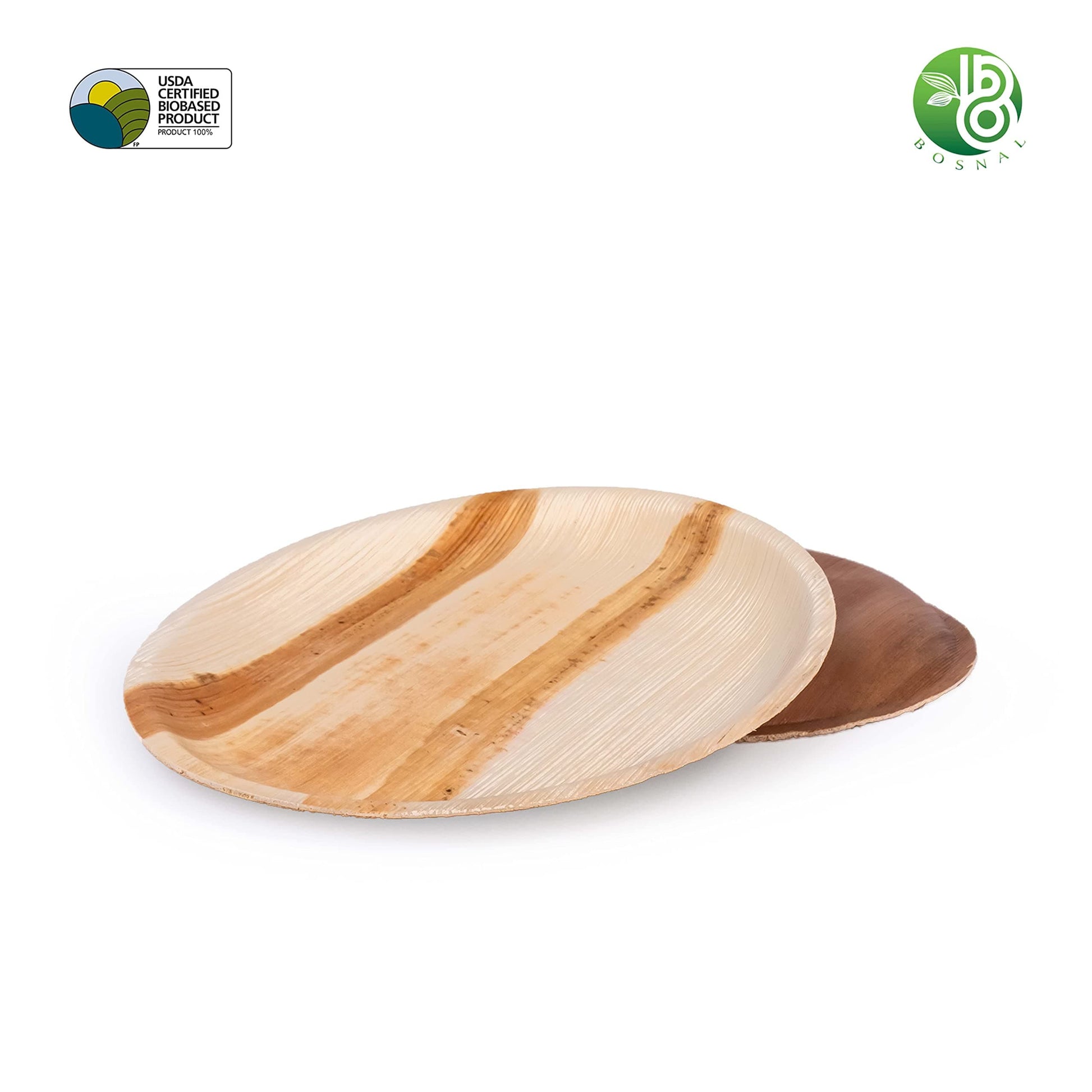 Bosnal - Palm Leaf Biodegradable Plates, 10 inch, Round, 25 Pcs-4