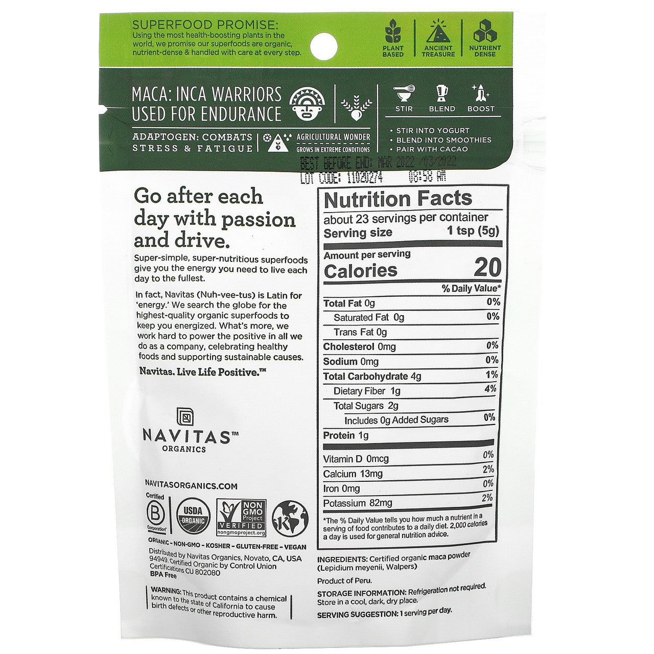 Navitas Naturals Organic Raw Maca Powder (12x4 OZ)-0