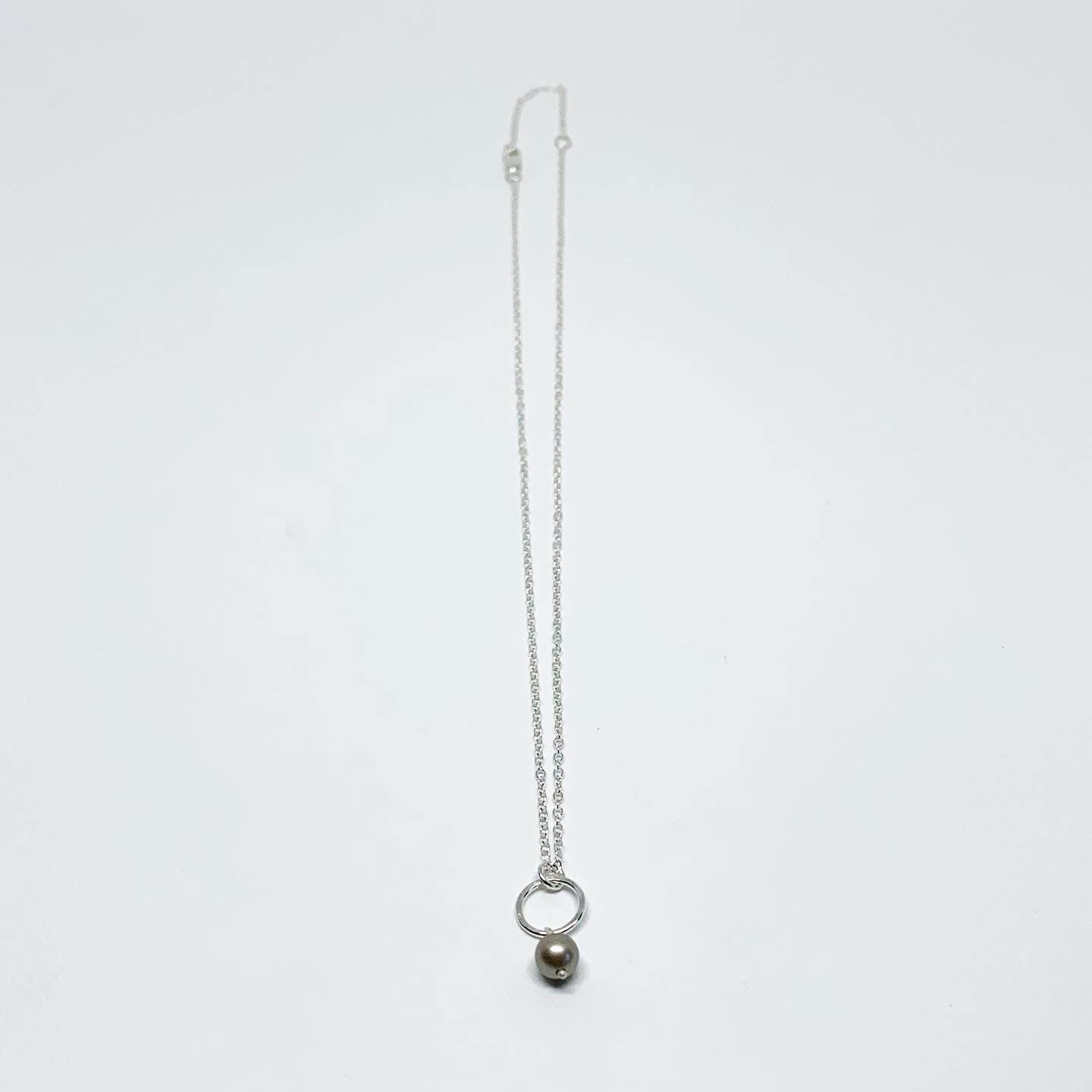 Pearl Drop Charm Necklace-7