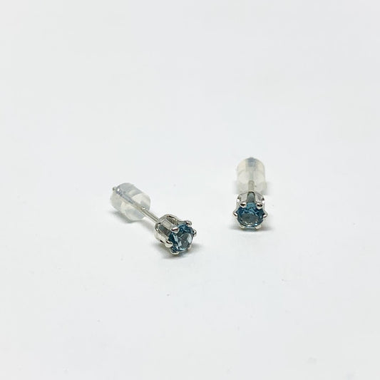Blue Zircon Birthstone Earrings - December Birthstone-0