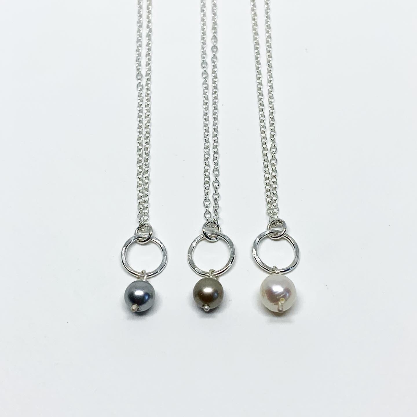 Pearl Drop Charm Necklace-2
