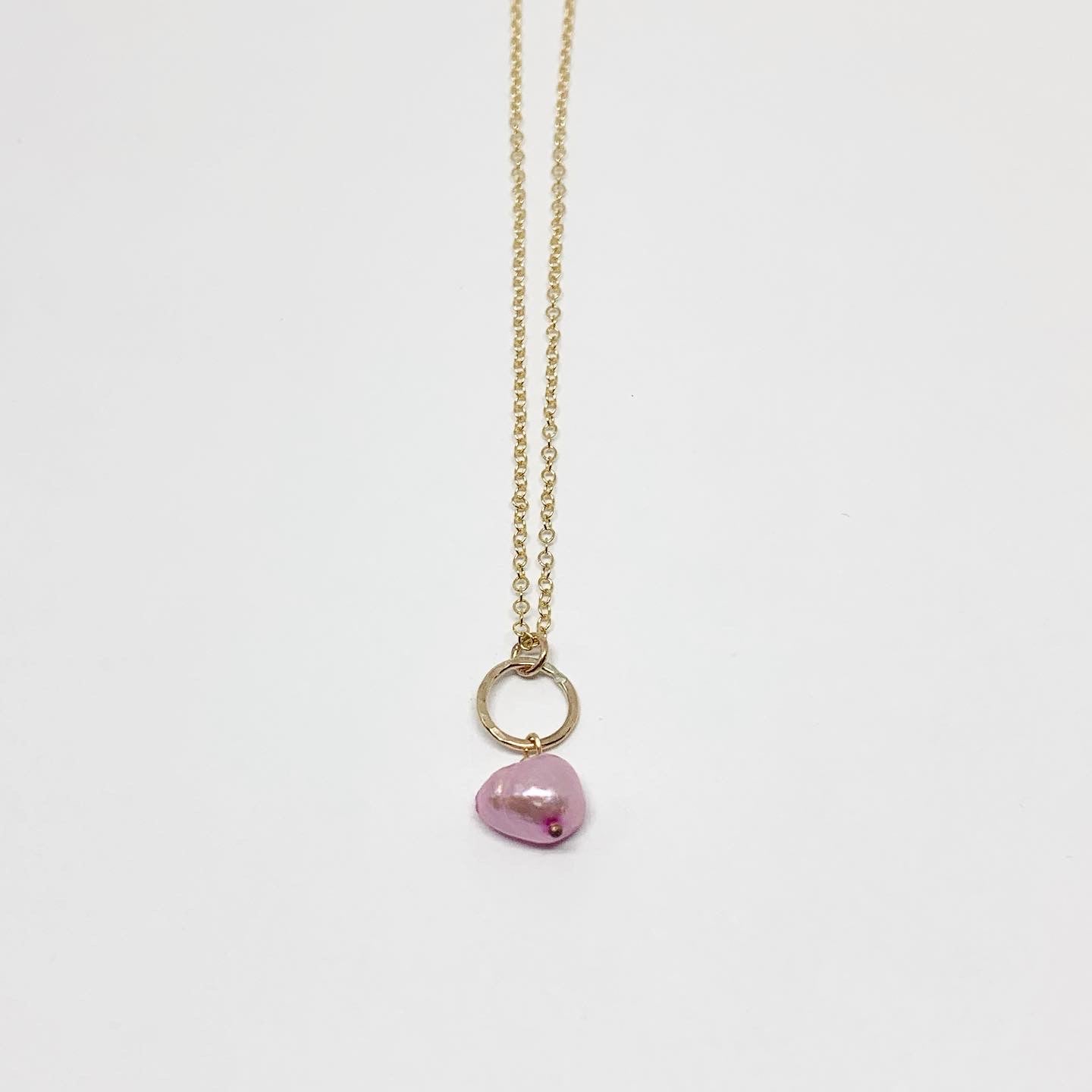 Pearl Drop Charm Necklace-19