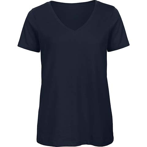 B&C V-Neck Organic Women's T-shirt - Navy-0