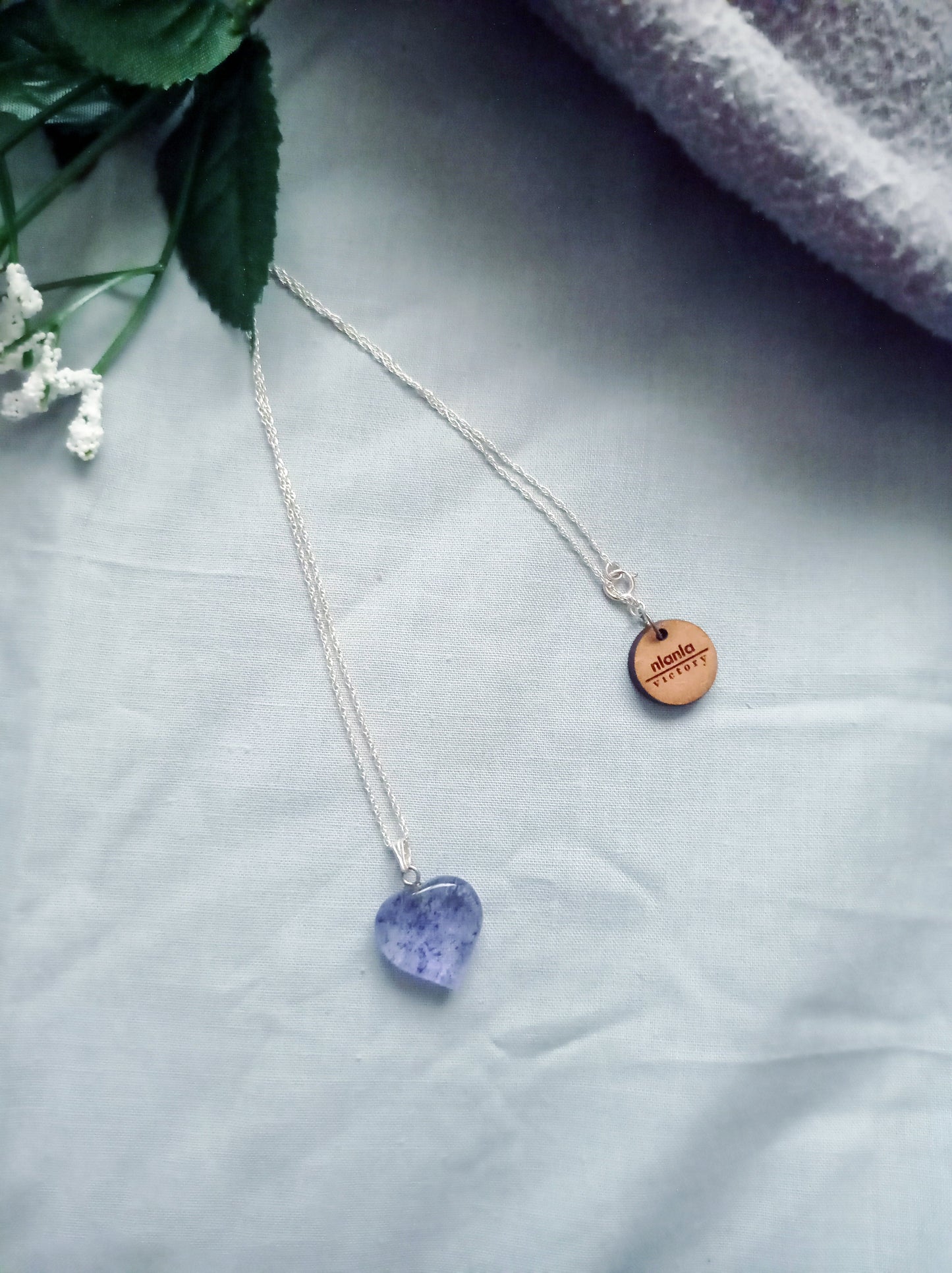 Blue Quartz Necklace, Blueberry Quartz Gemstone, Gemstone Pendant Necklace on 925 Sterling Silver-7