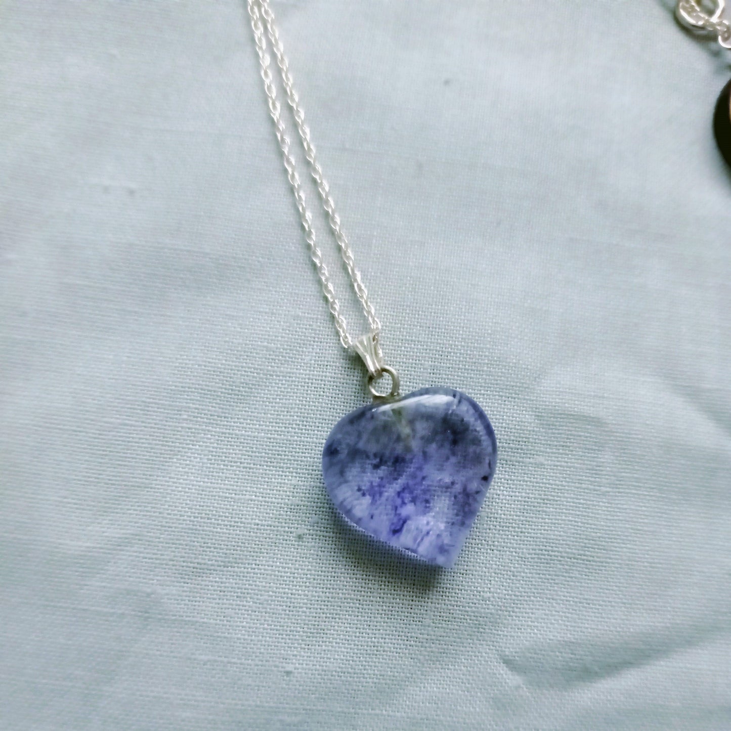 Blue Quartz Necklace, Blueberry Quartz Gemstone, Gemstone Pendant Necklace on 925 Sterling Silver-5