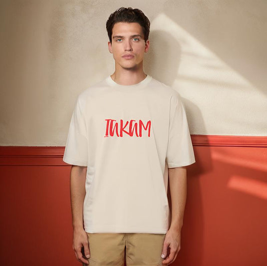 IAKAM Red Premium Organic Oversized T-Shirt-0