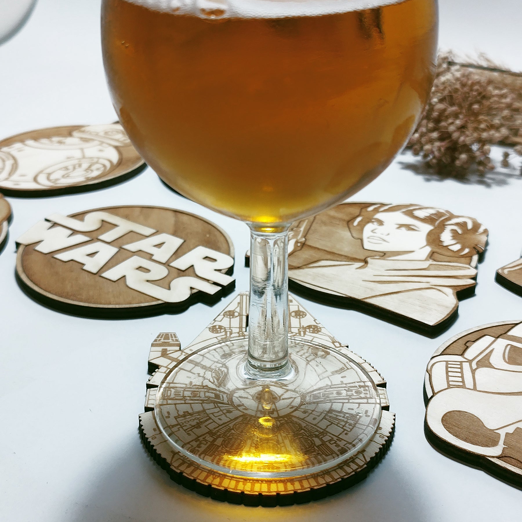 Set of 8 Star Wars Wooden Coasters - Handmade Gift - Housewarming - Wood Kitchenware-1