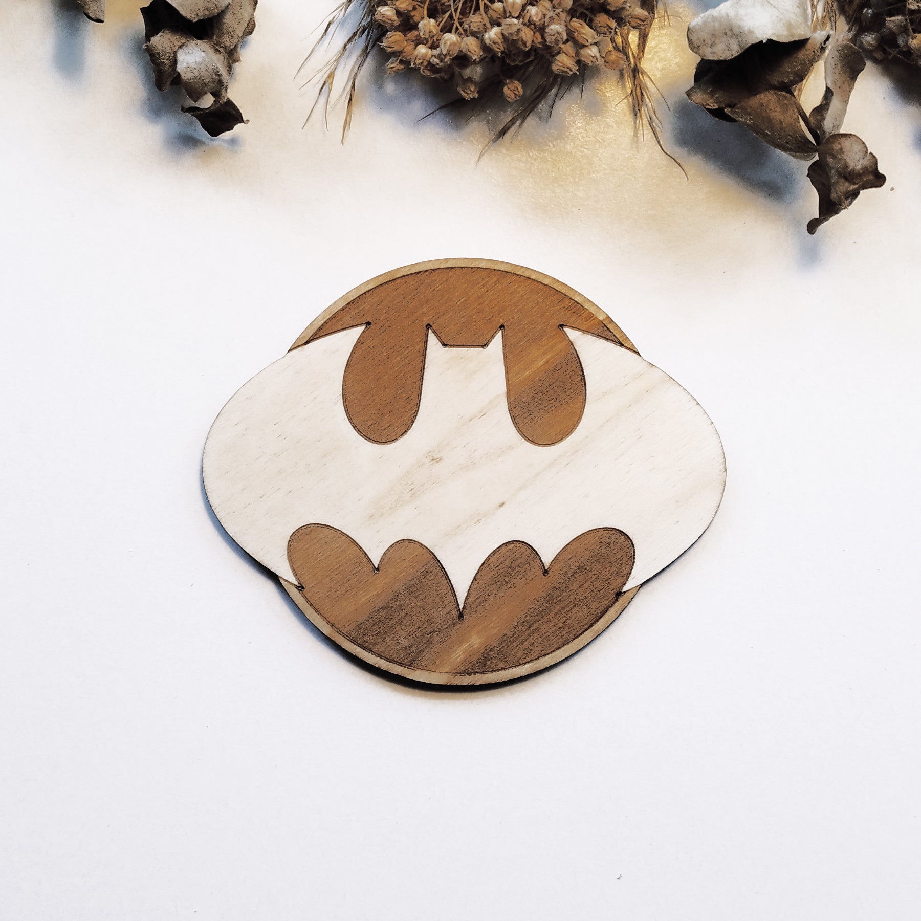 Set of 6 Superheroes Wooden Coasters - Handmade Gift - Housewarming - Wood Kitchenware-6