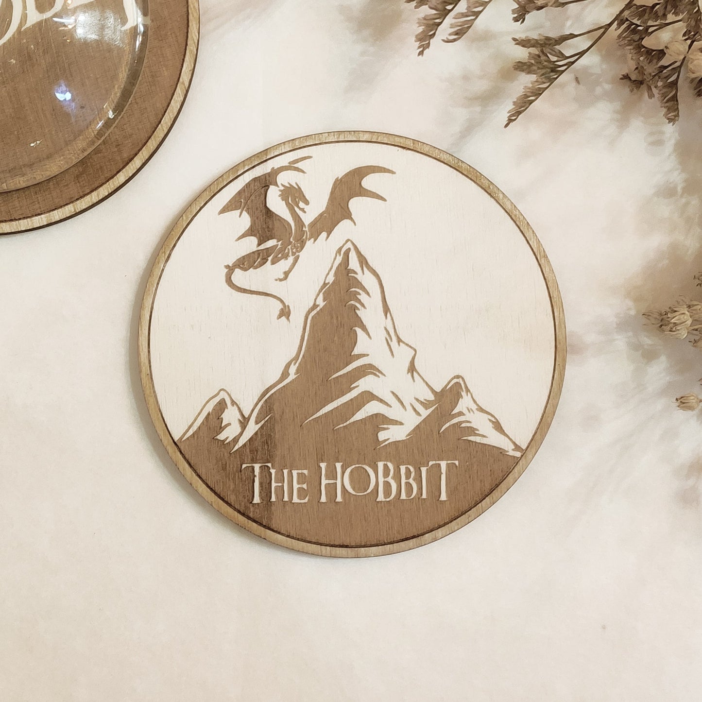 Set of 6 The Hobbit Wooden Coasters - Handmade Gift - Housewarming - Wood Kitchenware-5