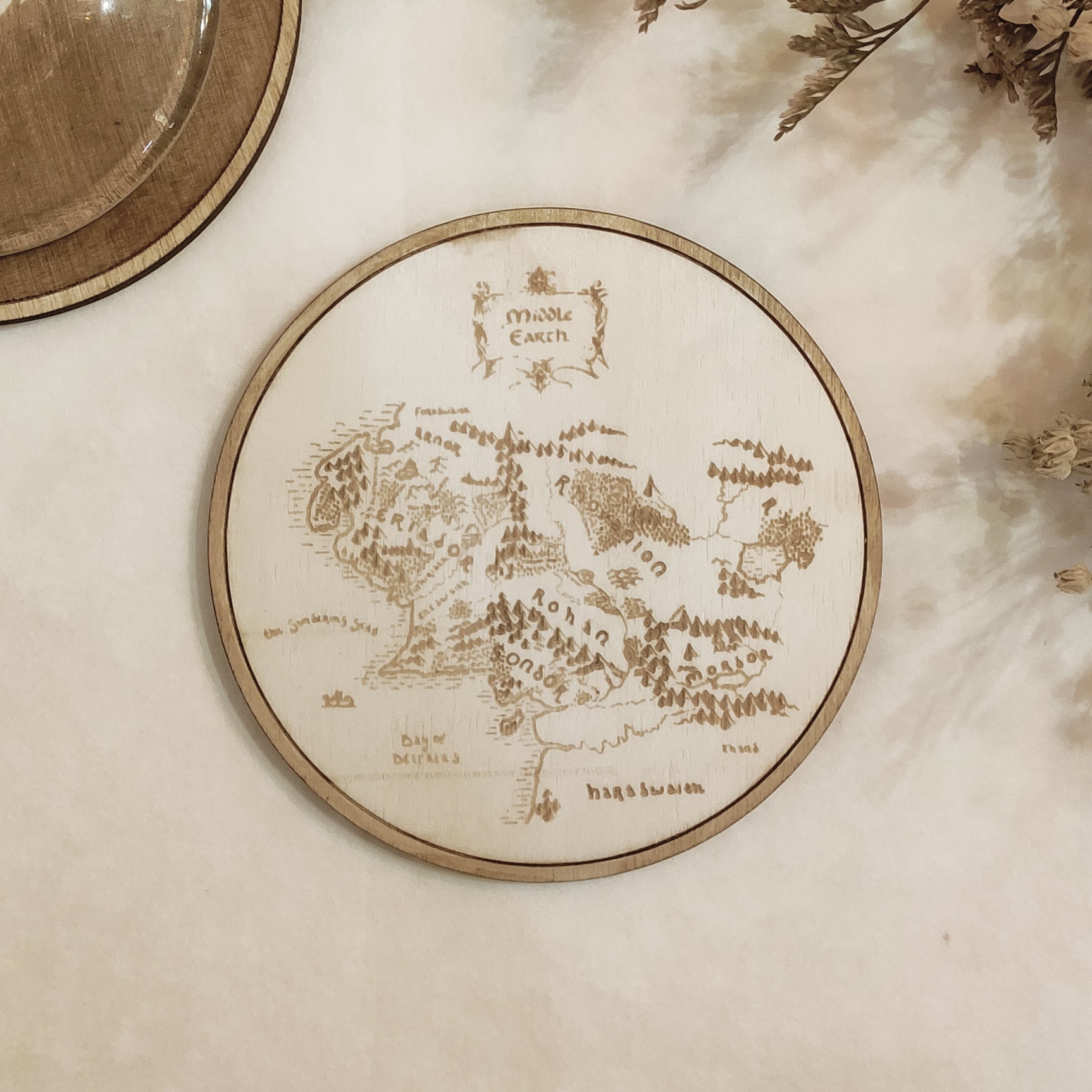 Set of 6 The Hobbit Wooden Coasters - Handmade Gift - Housewarming - Wood Kitchenware-7