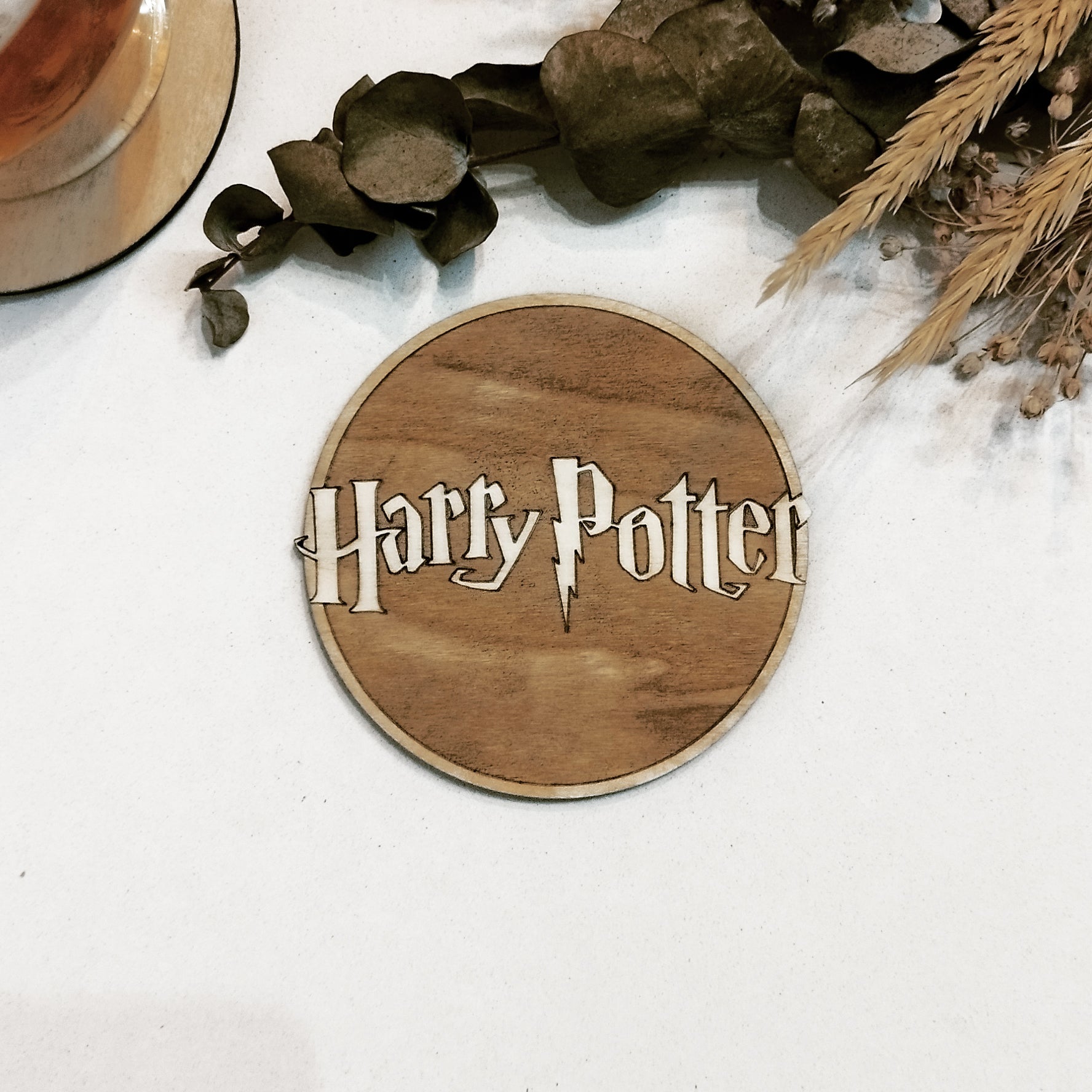 Set of 6 Harry Potter Wooden Coasters - Handmade Gift - Housewarming - Wood Kitchenware-3
