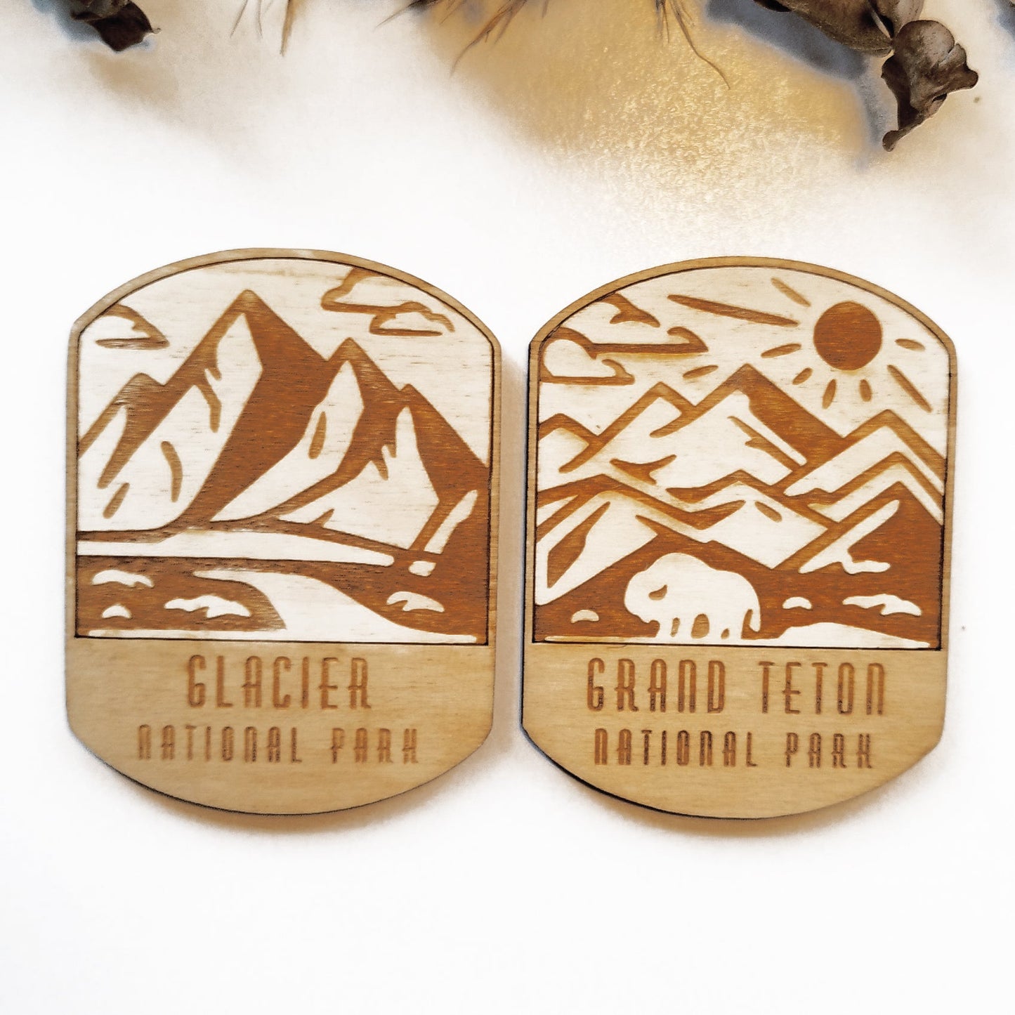 Set of 10 National Parks Wooden Coasters - Handmade Gift - Housewarming - Wood Kitchenware - US National Parks-5
