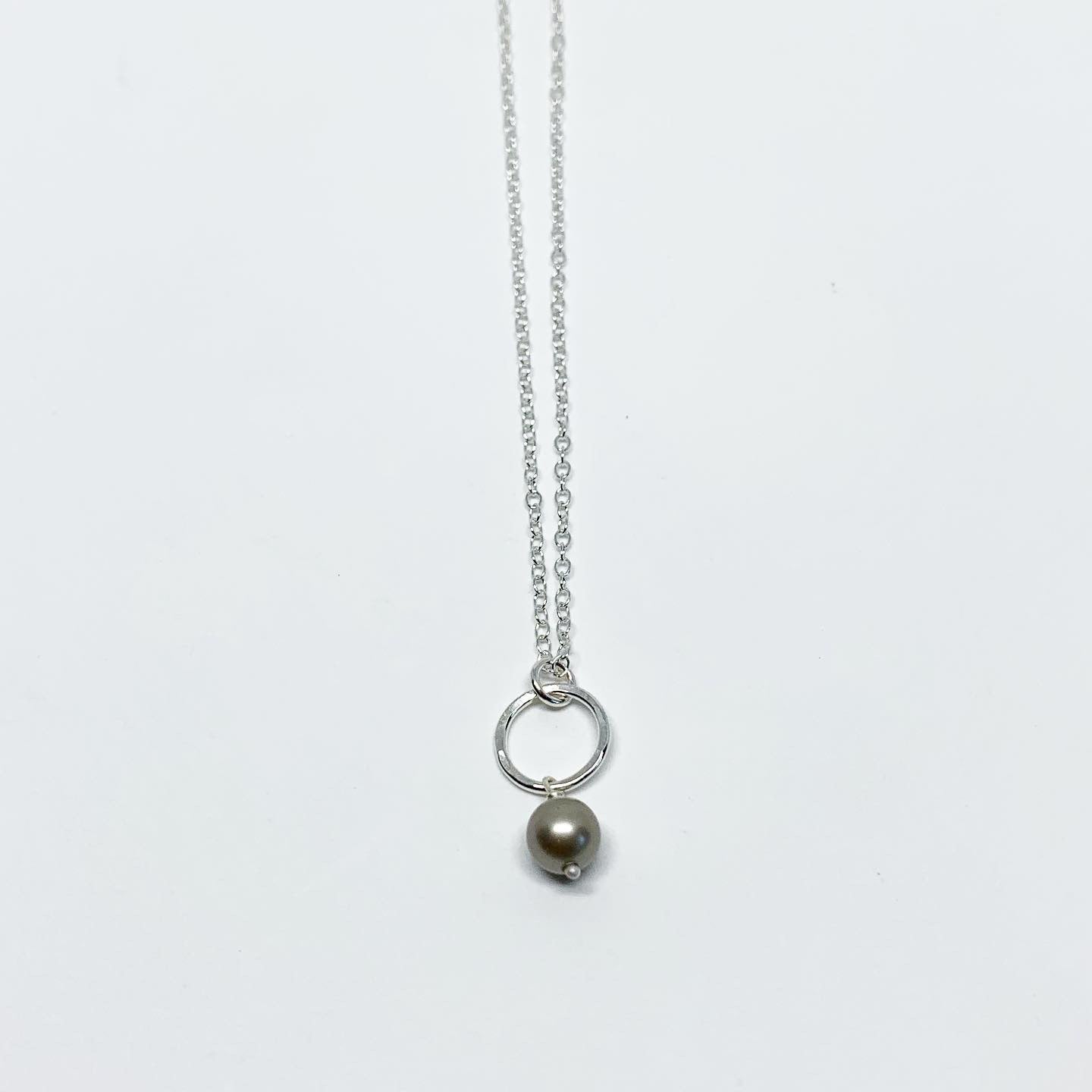 Pearl Drop Charm Necklace-4