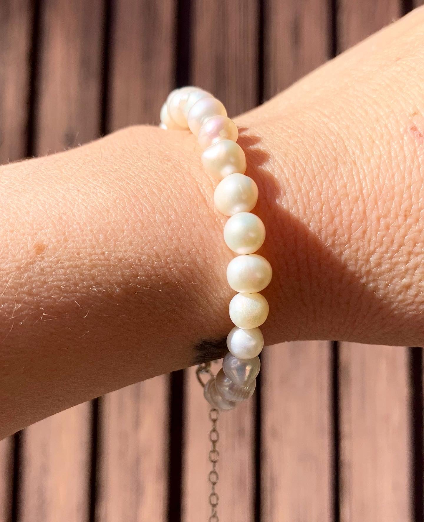 White Freshwater Pearl Mermaid Bracelet-0