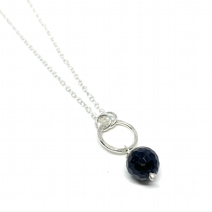 Sapphire Gemstone Drop Necklace-0