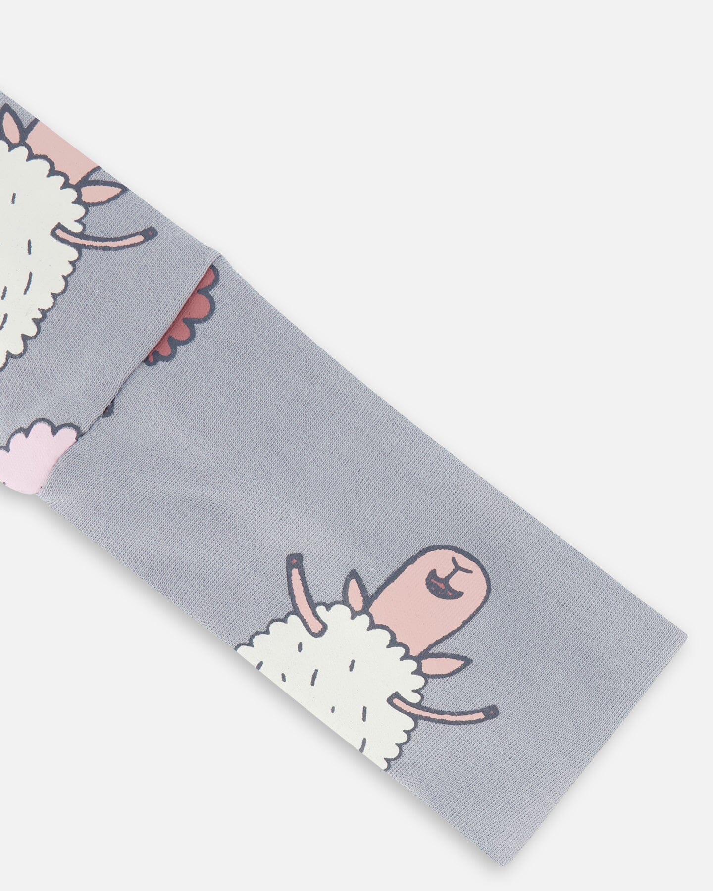 Printed Organic Cotton Headband Blue Grey Sheep-3