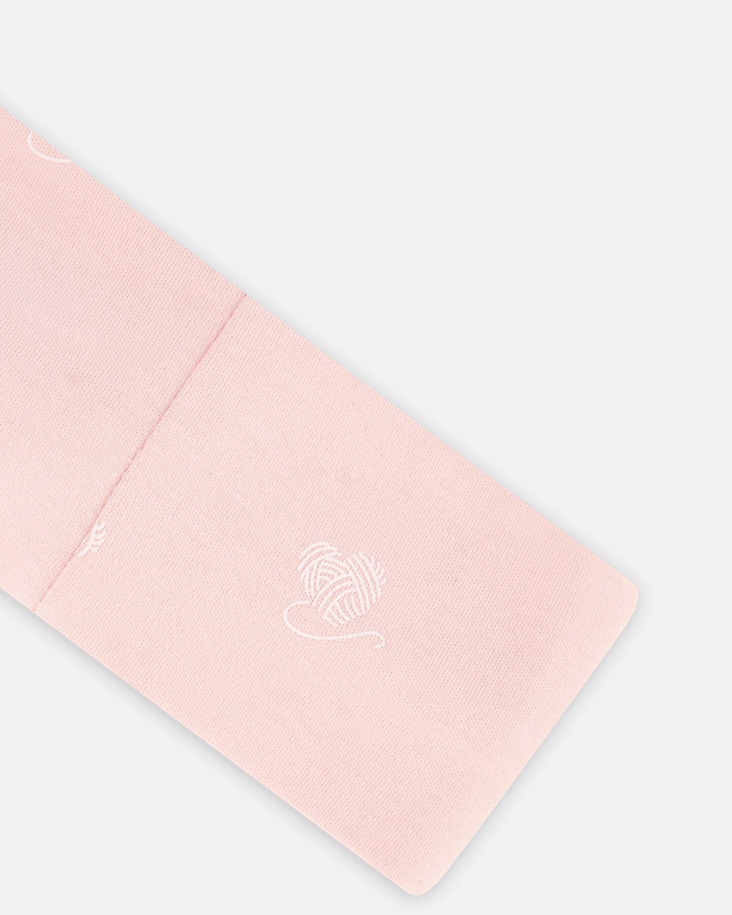 Printed Organic Cotton Headband Powder Pink Little Heart Of Wool-3