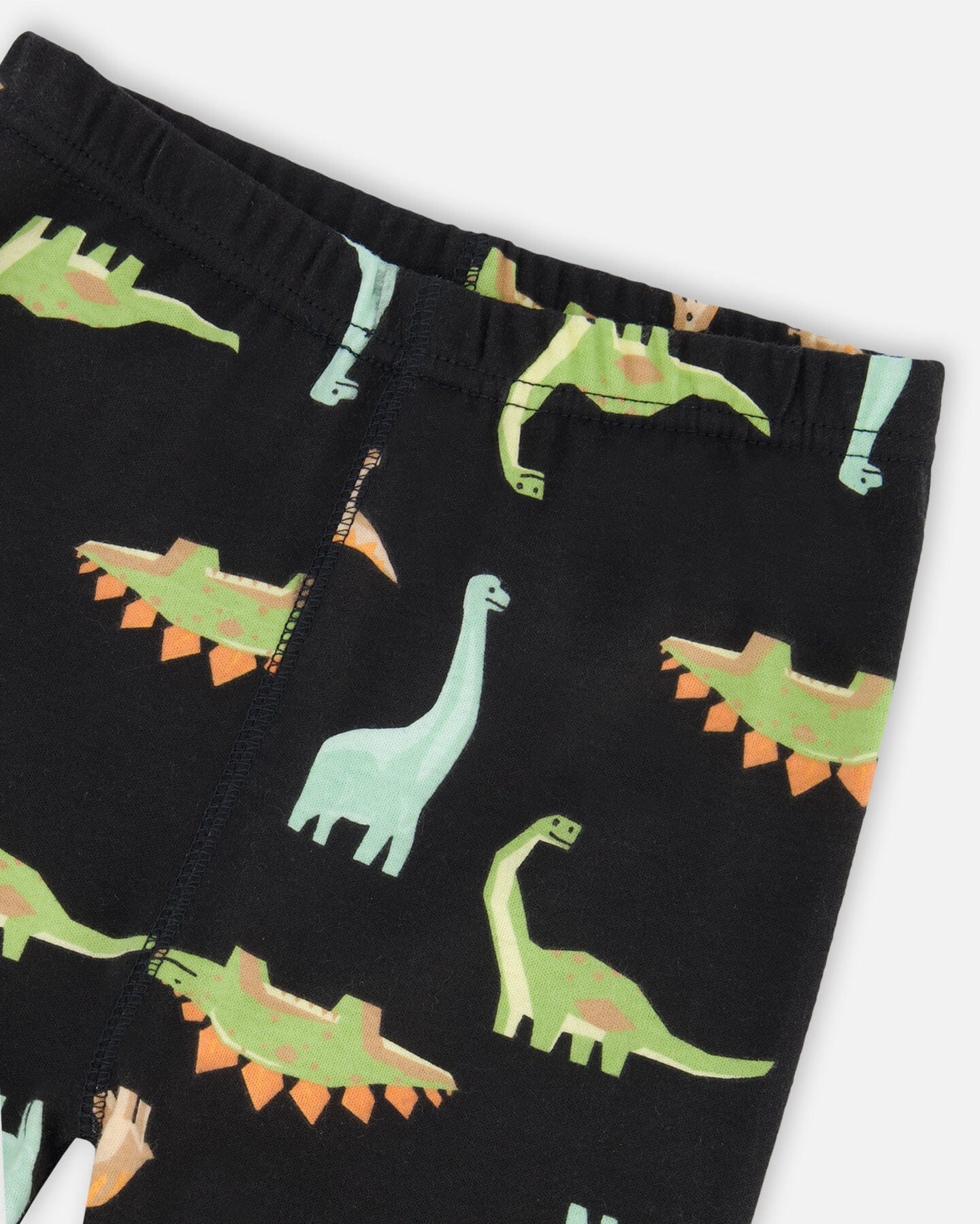 Organic Cotton Printed Dinosaurs Two Piece Pajama Set Black-5
