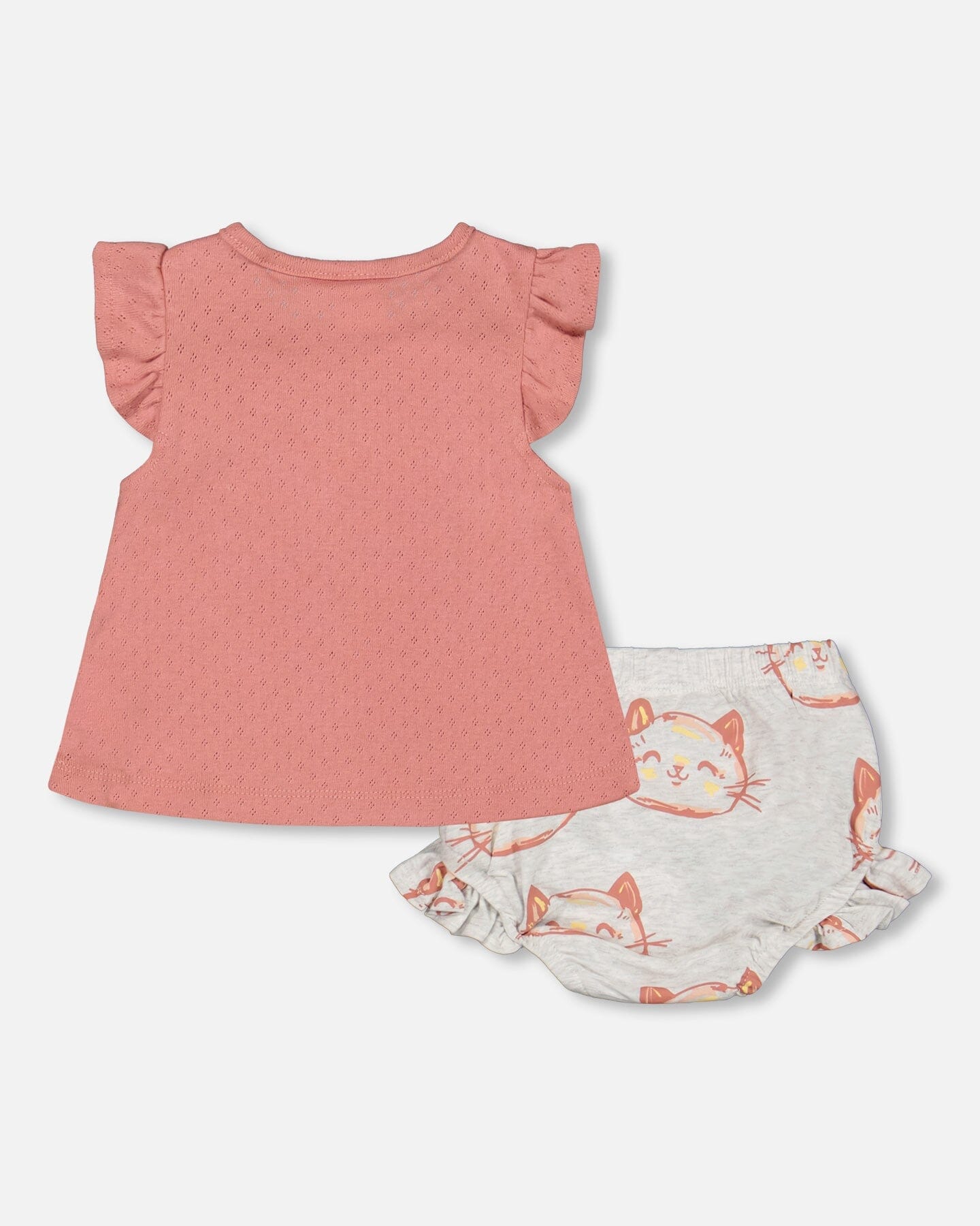 Organic Pointelle Knit Top And Bloomers Set Old Rose-1