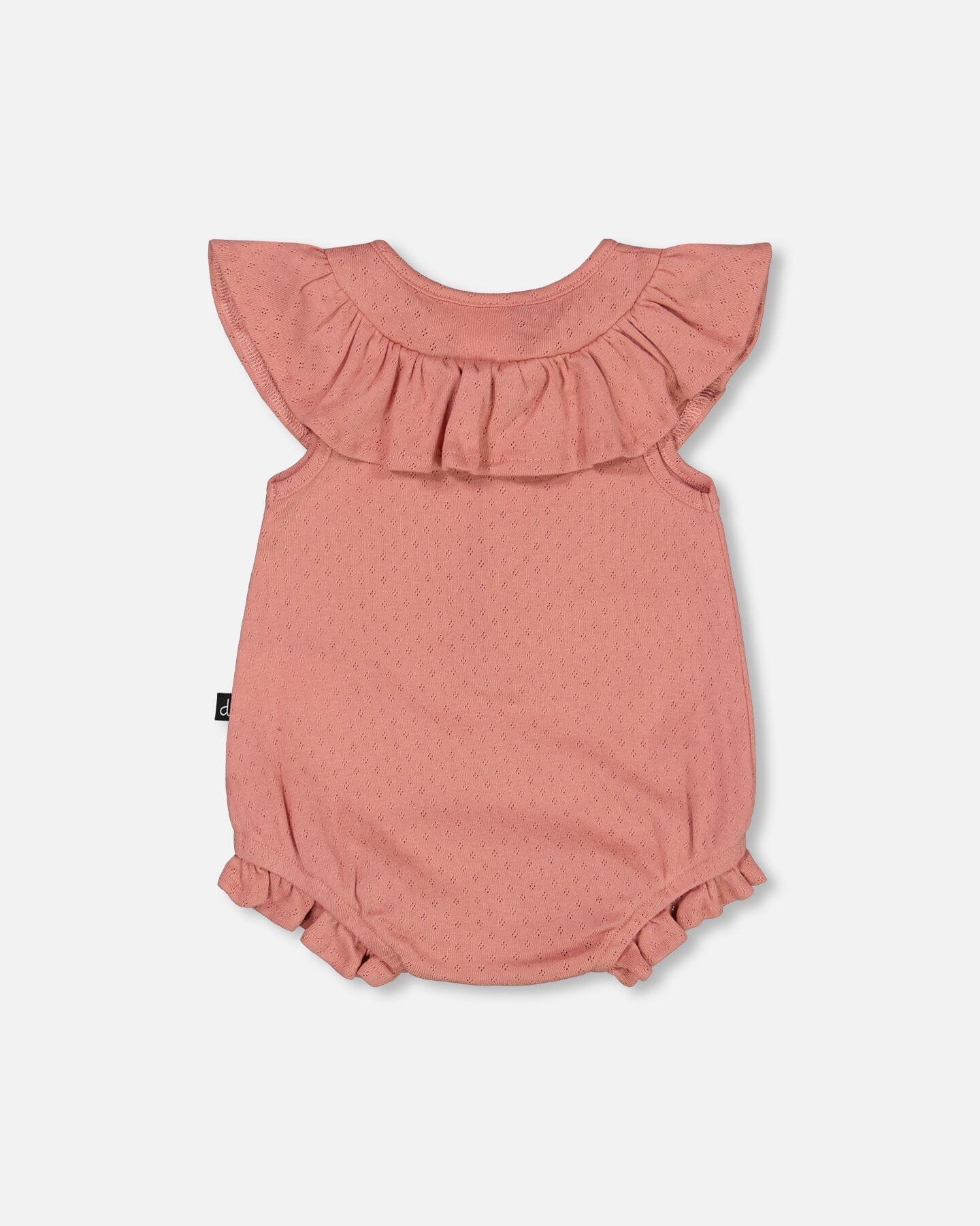 Organic Cotton Pointelle Knit Romper Old Rose-1