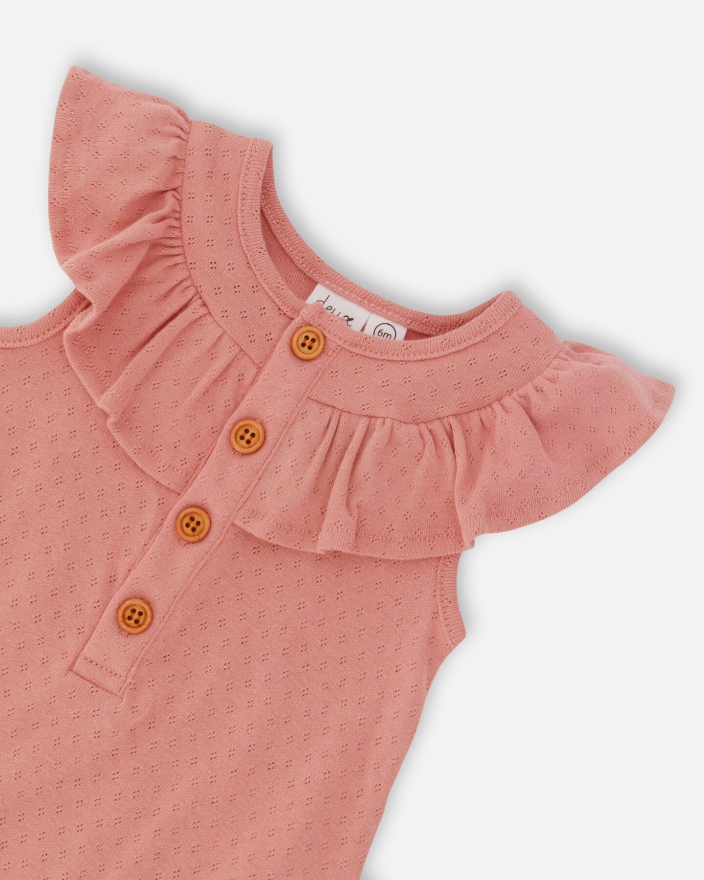 Organic Cotton Pointelle Knit Romper Old Rose-2